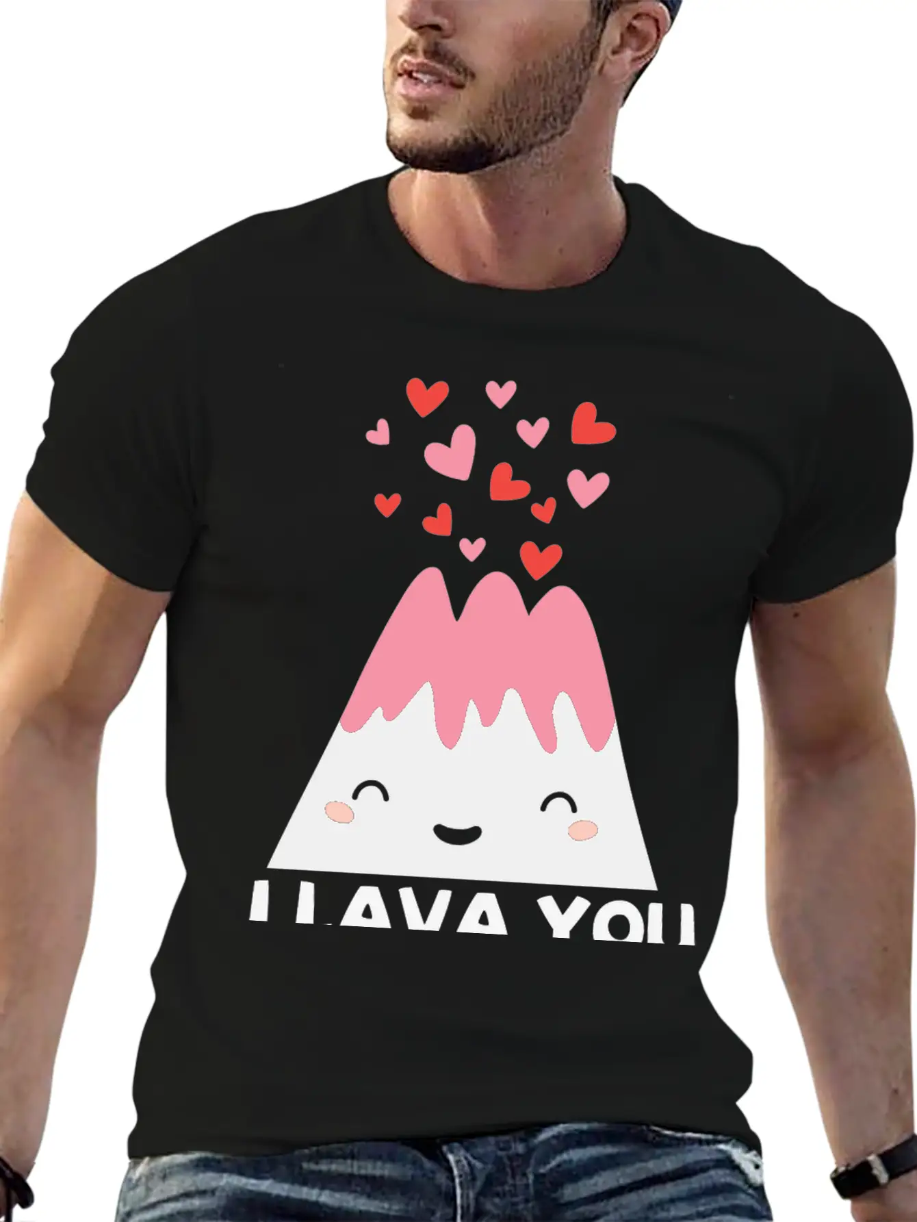 I Lava You Funny Valentine's Quote Pun Volcano Timeless Short Sleeve Tee – Comfy And Minimalist Design