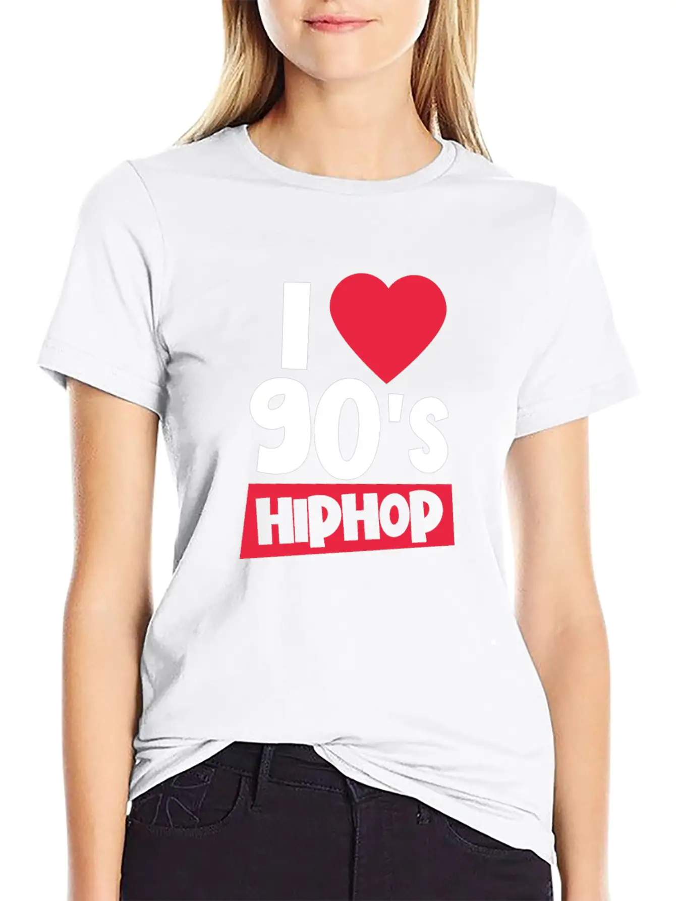 I Love 90's Hip Hop 1990s Disco Rap Retro Party Stylish Everyday T-Shirt – Unisex Basic Cotton Tee