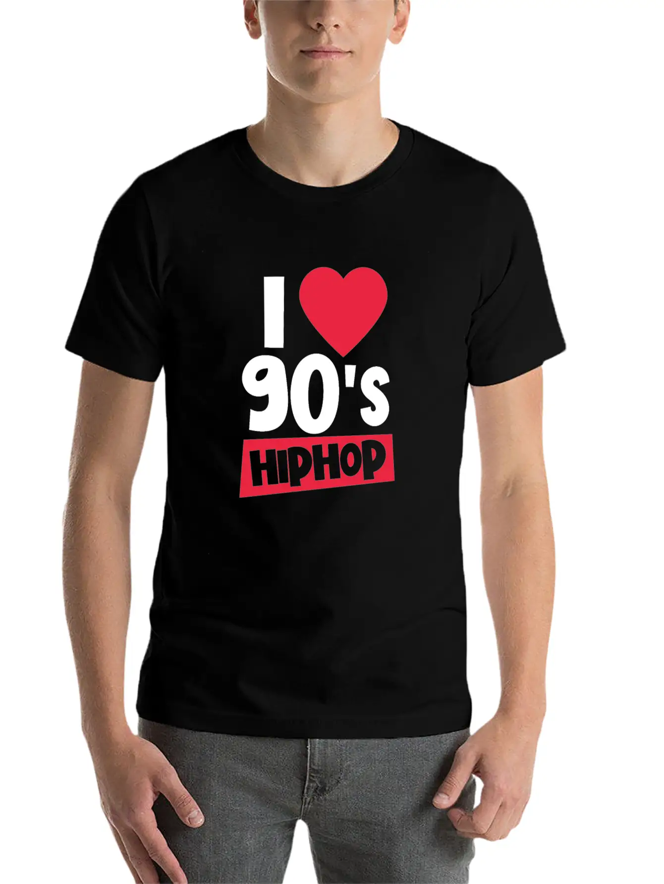 I Love 90's Hip Hop 1990s Disco Rap Retro Party Stylish Everyday T-Shirt – Unisex Basic Cotton Tee