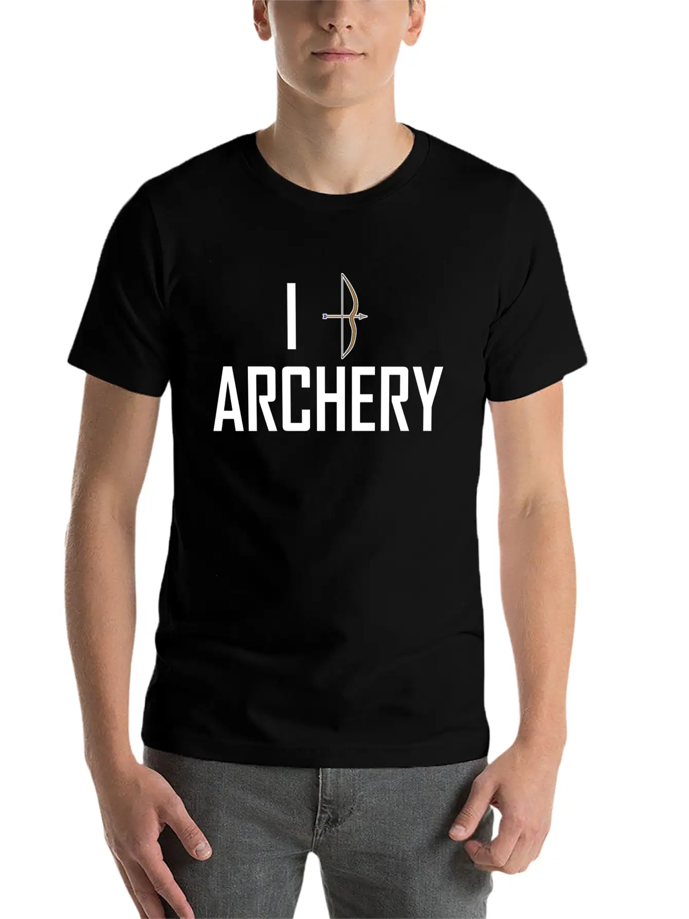 I Love Archery Unisex Short Sleeve Soft Cotton T-Shirt – Casual Everyday Wear