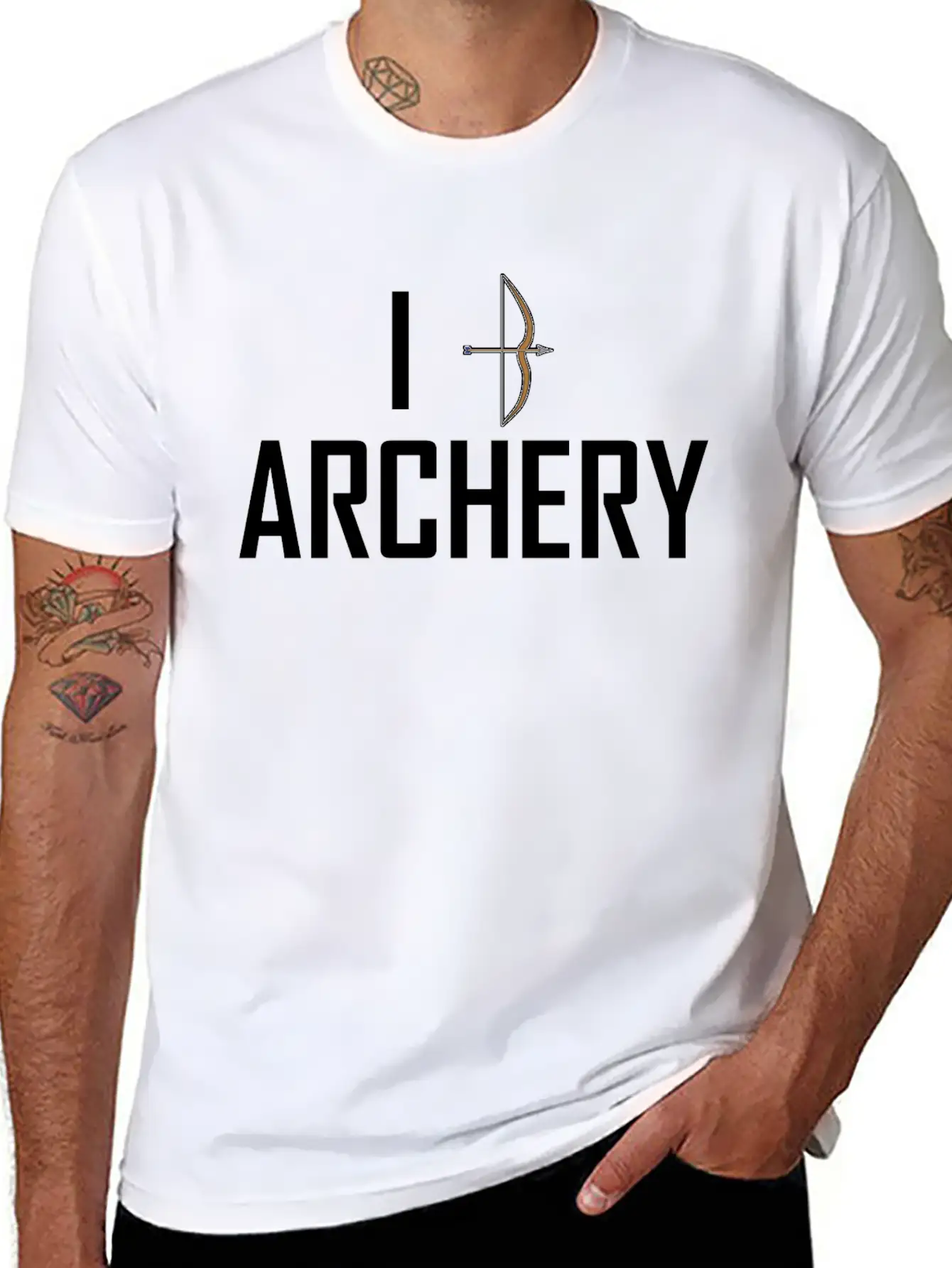 I Love Archery Unisex Short Sleeve Soft Cotton T-Shirt – Casual Everyday Wear