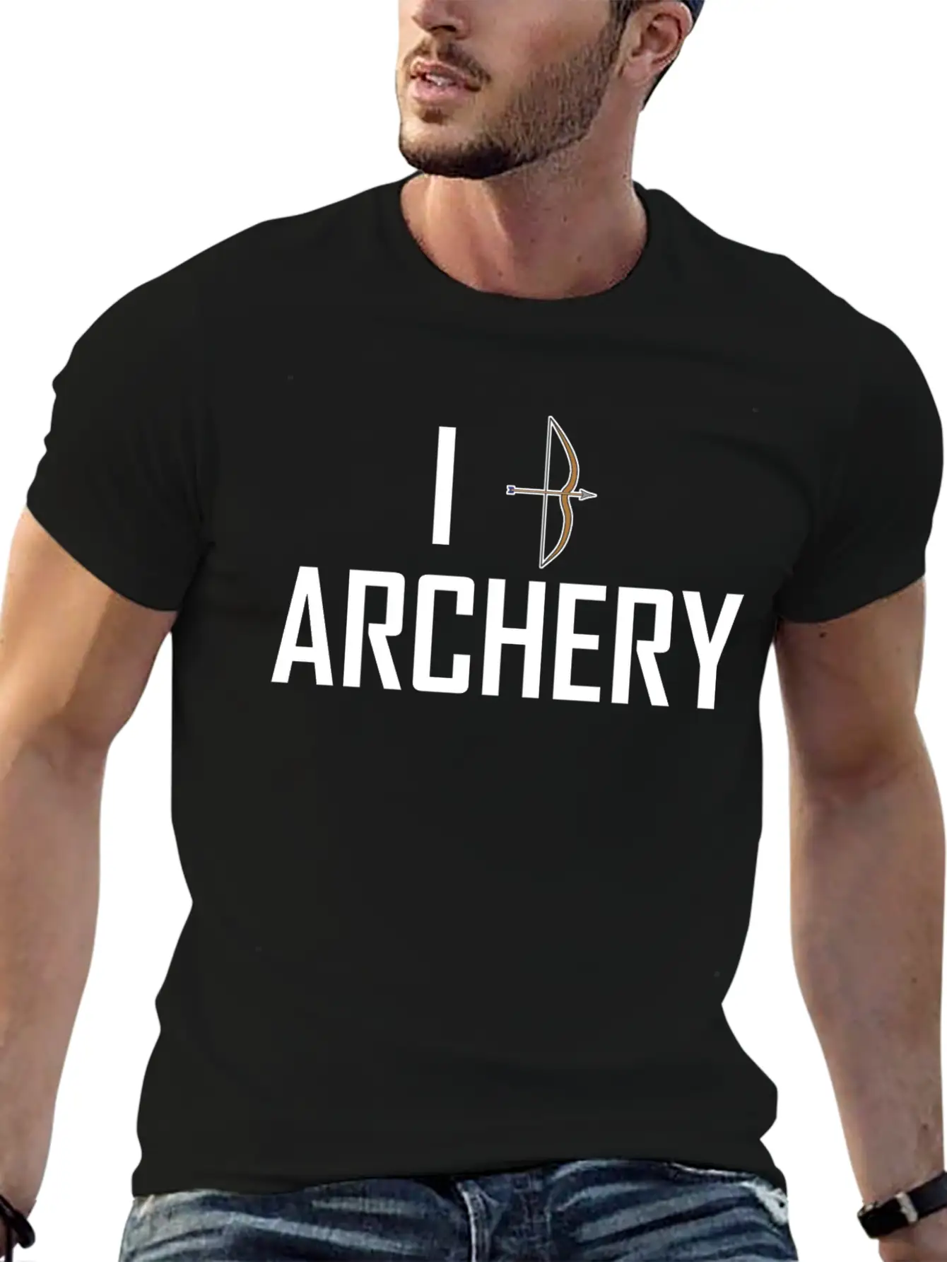I Love Archery Unisex Short Sleeve Soft Cotton T-Shirt – Casual Everyday Wear