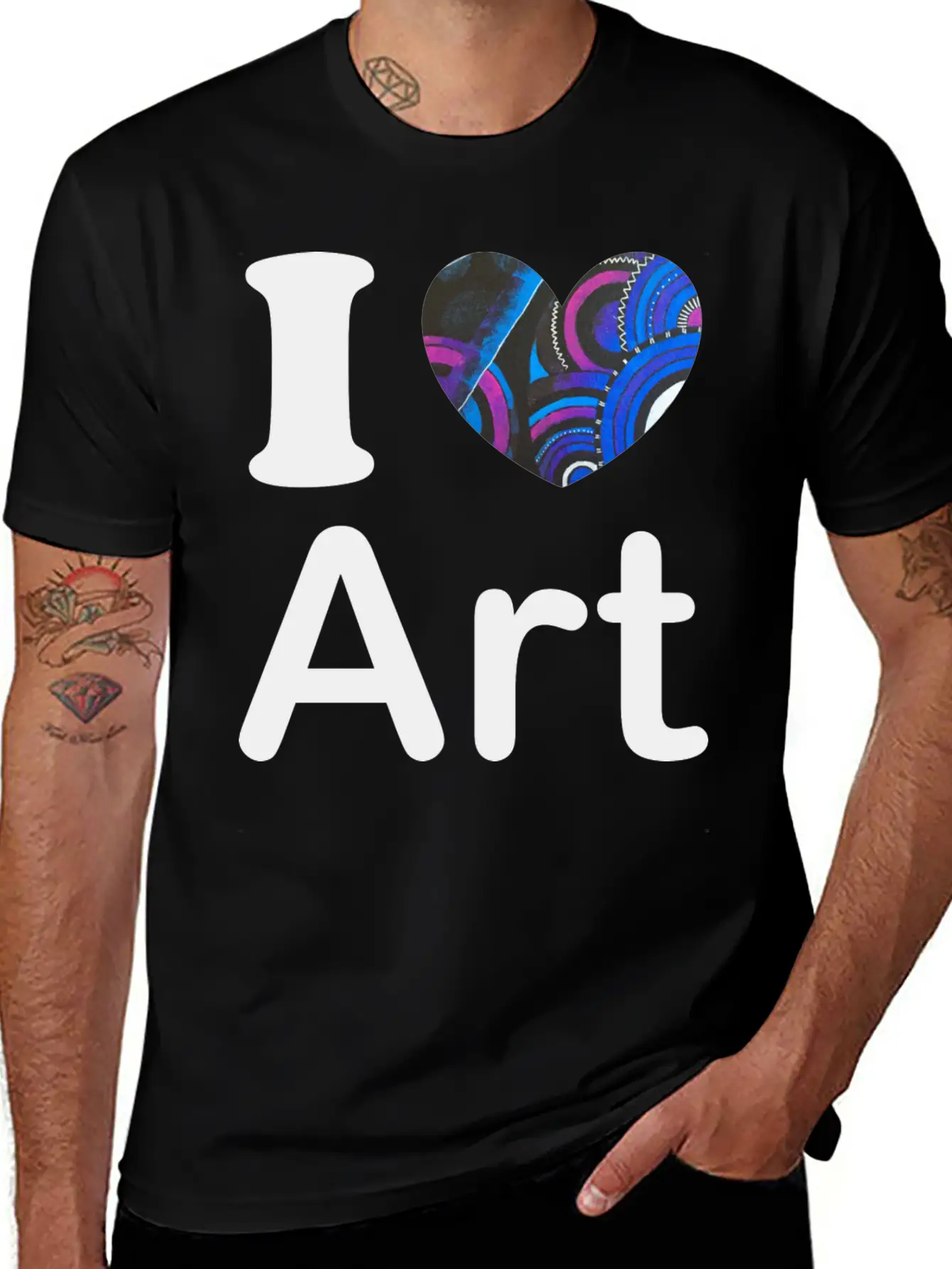 I Love Art Gift Stylish Everyday T-Shirt – Unisex Basic Cotton Tee