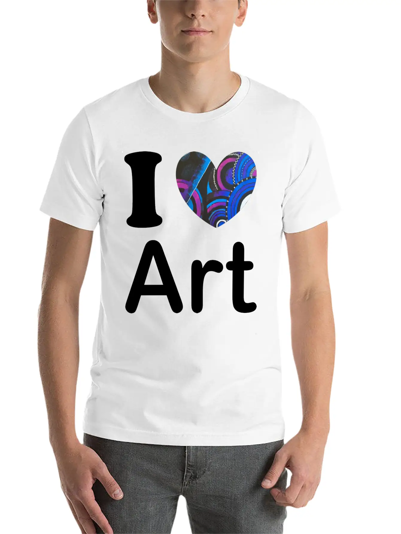 I Love Art Gift Stylish Everyday T-Shirt – Unisex Basic Cotton Tee