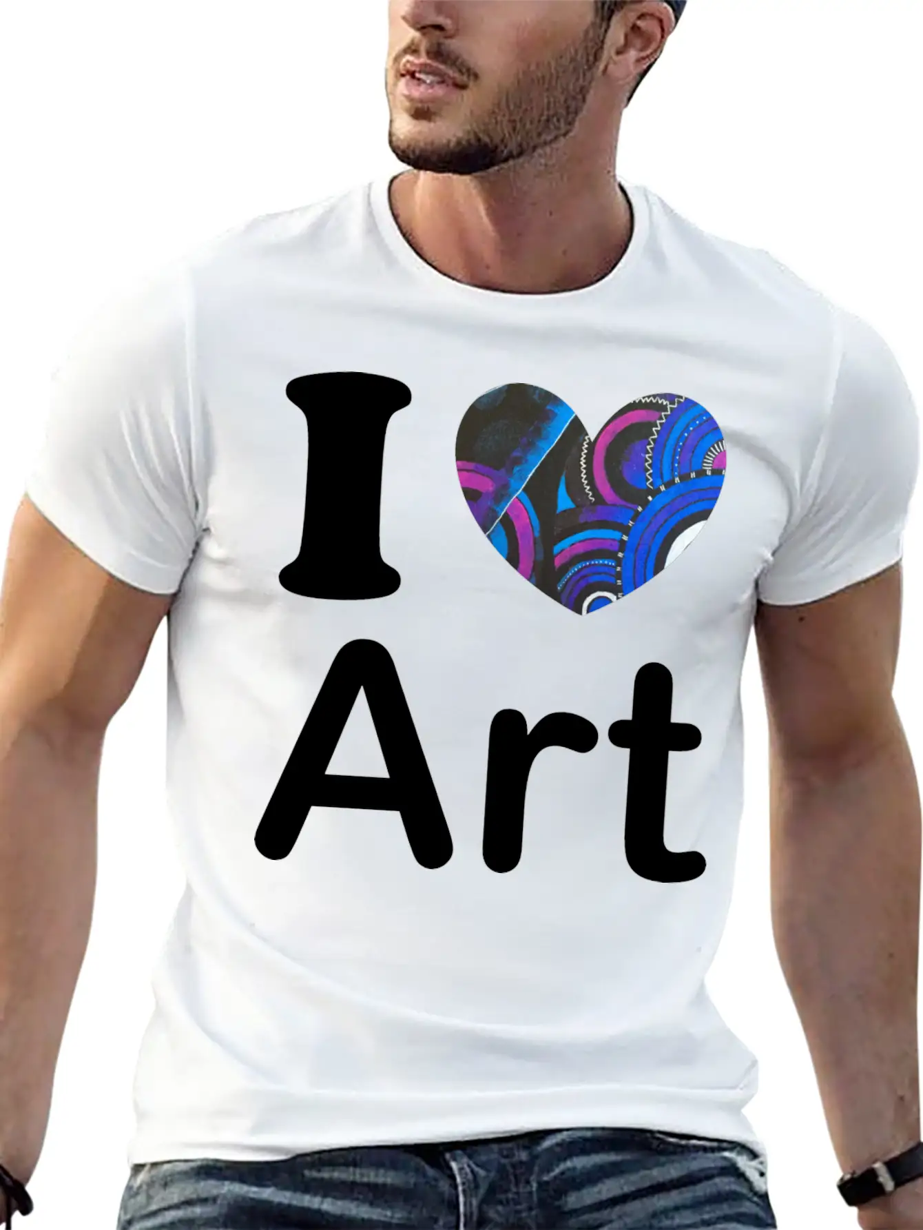 I Love Art Gift Stylish Everyday T-Shirt – Unisex Basic Cotton Tee