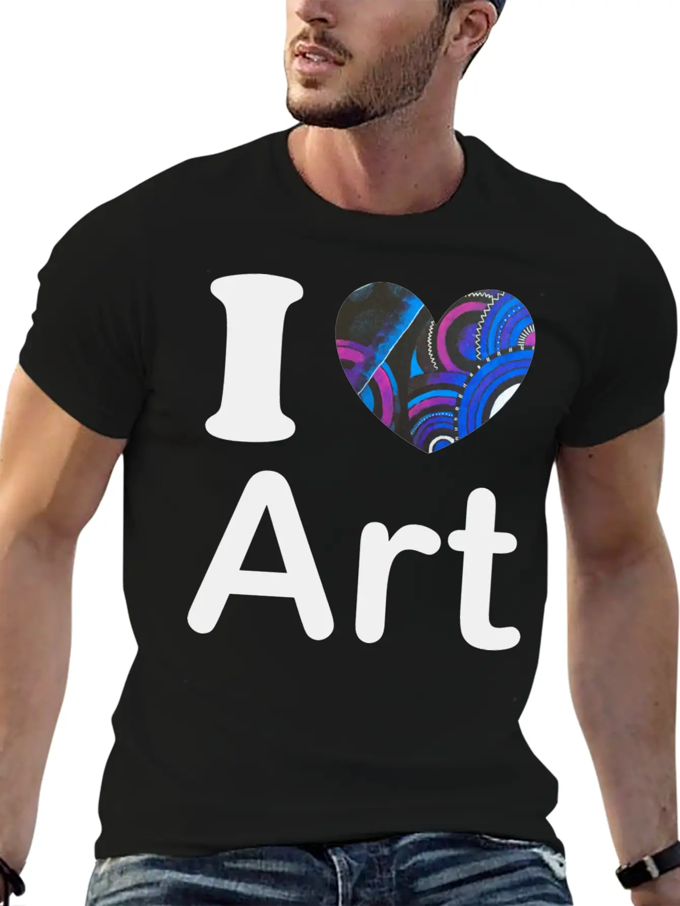 I Love Art Gift Stylish Everyday T-Shirt – Unisex Basic Cotton Tee