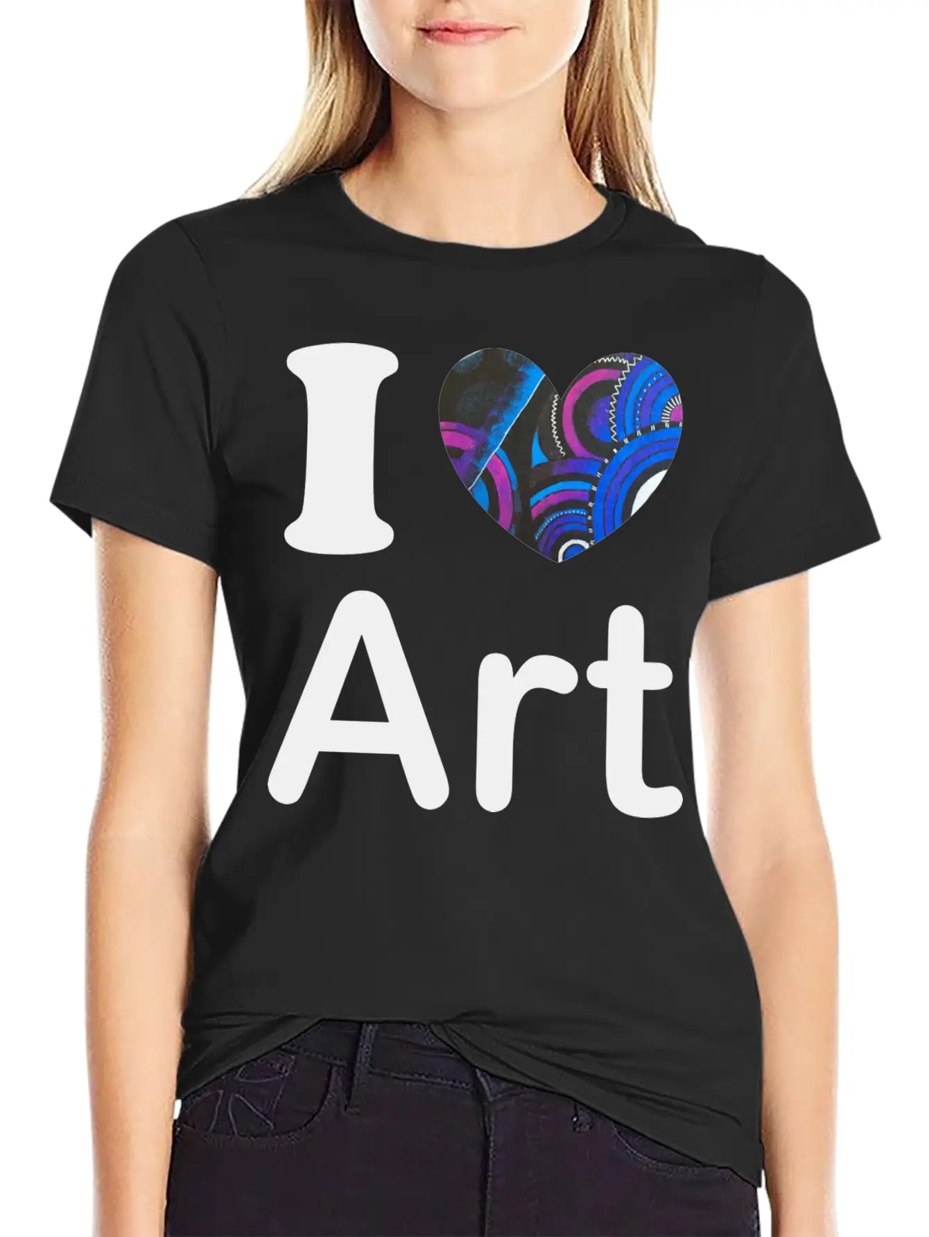 I Love Art Gift Stylish Everyday T-Shirt – Unisex Basic Cotton Tee