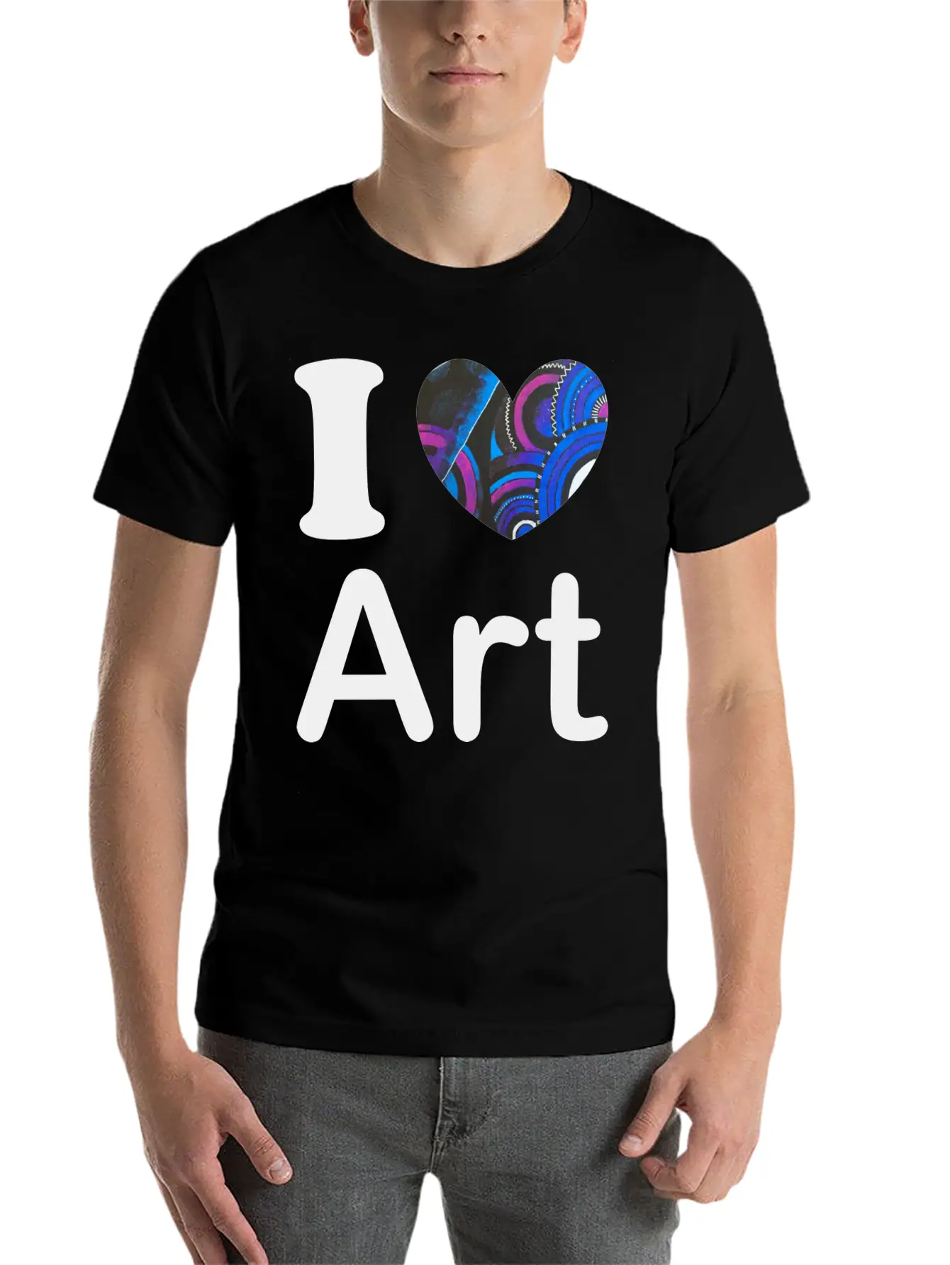 I Love Art Gift Stylish Everyday T-Shirt – Unisex Basic Cotton Tee