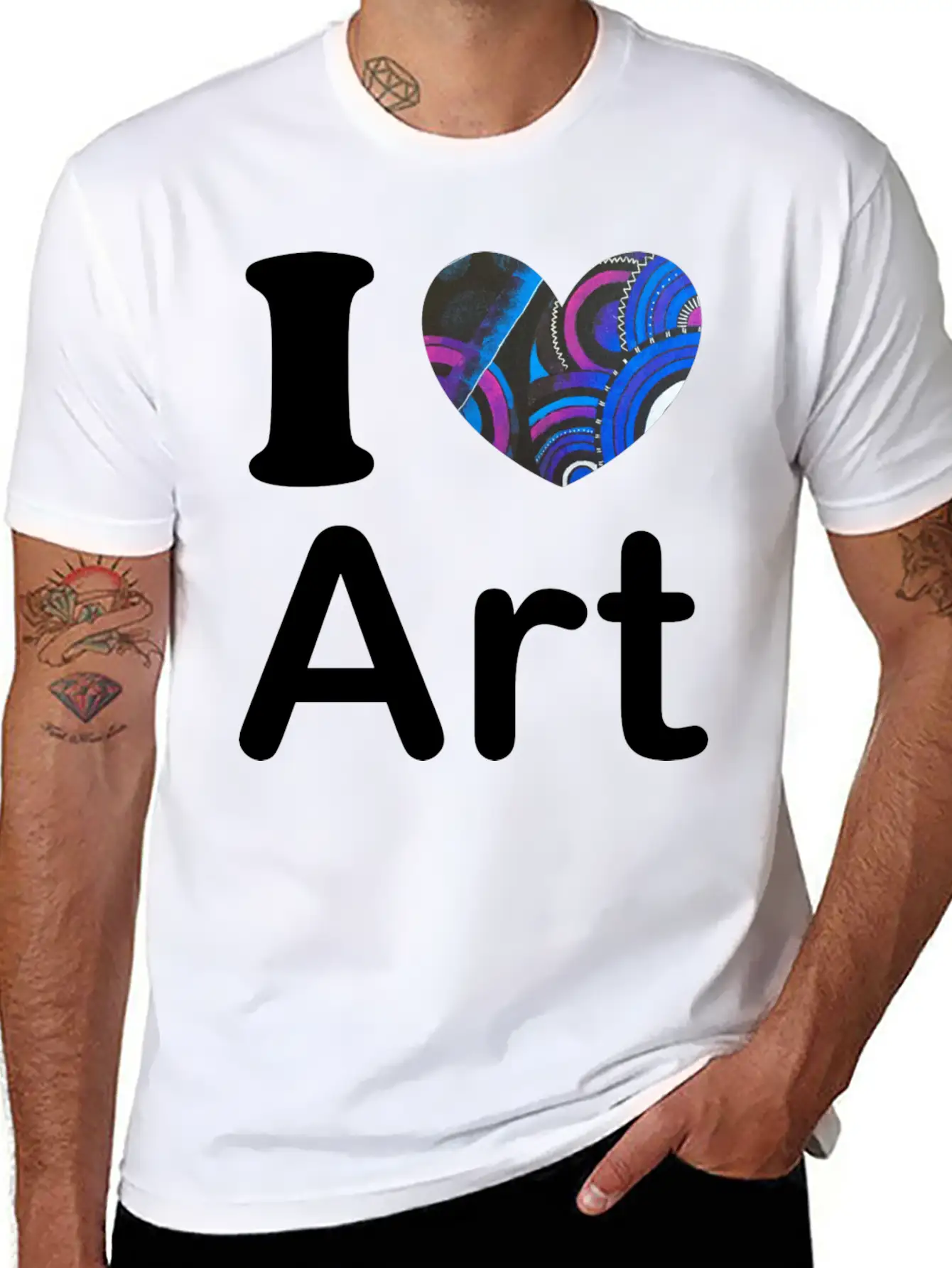 I Love Art Gift Stylish Everyday T-Shirt – Unisex Basic Cotton Tee