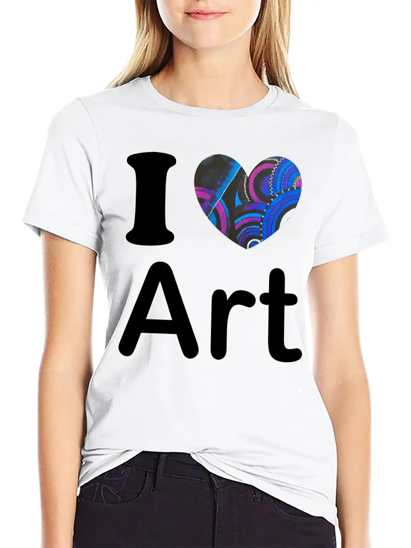 I Love Art Gift Stylish Everyday T-Shirt – Unisex Basic Cotton Tee