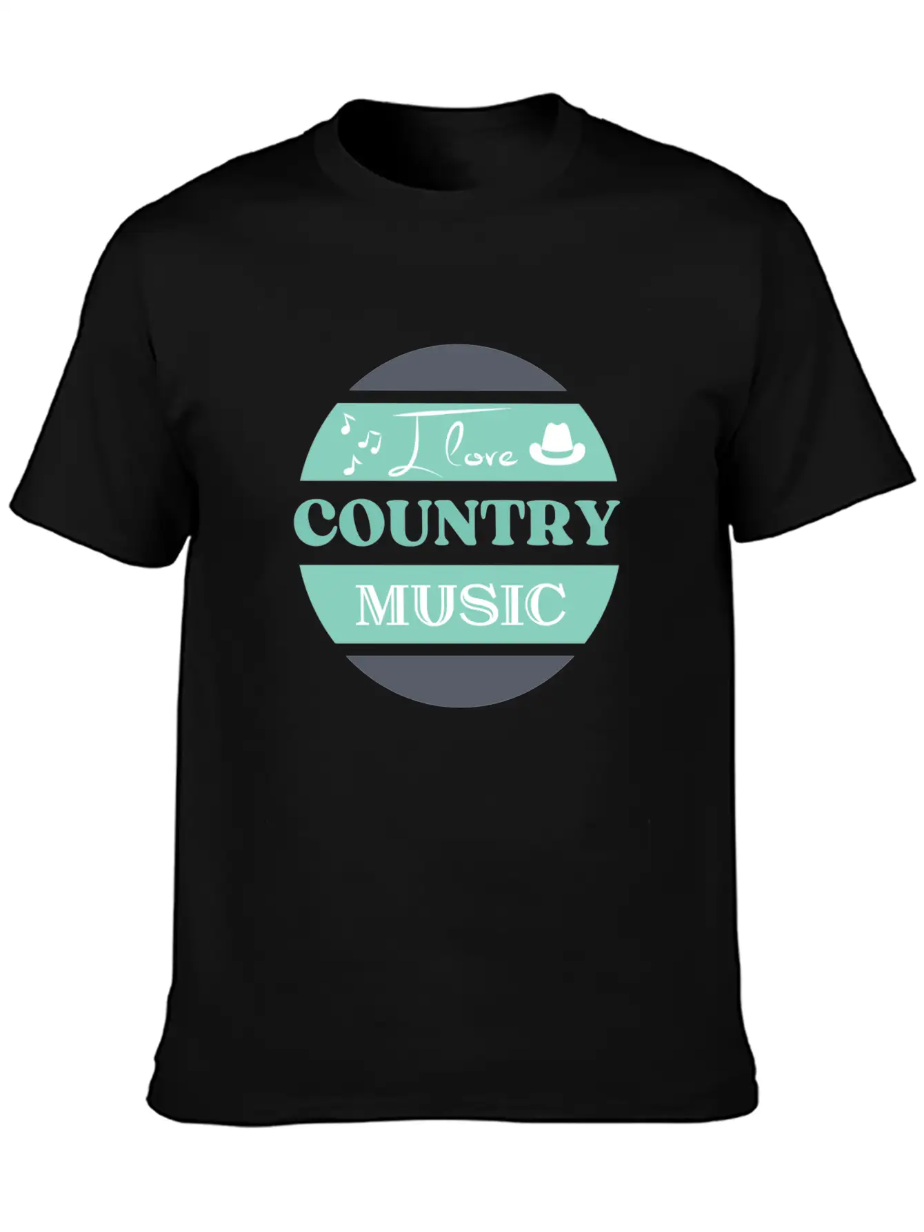 I Love Country Music Unisex Short Sleeve Soft Cotton T-Shirt – Casual Everyday Wear
