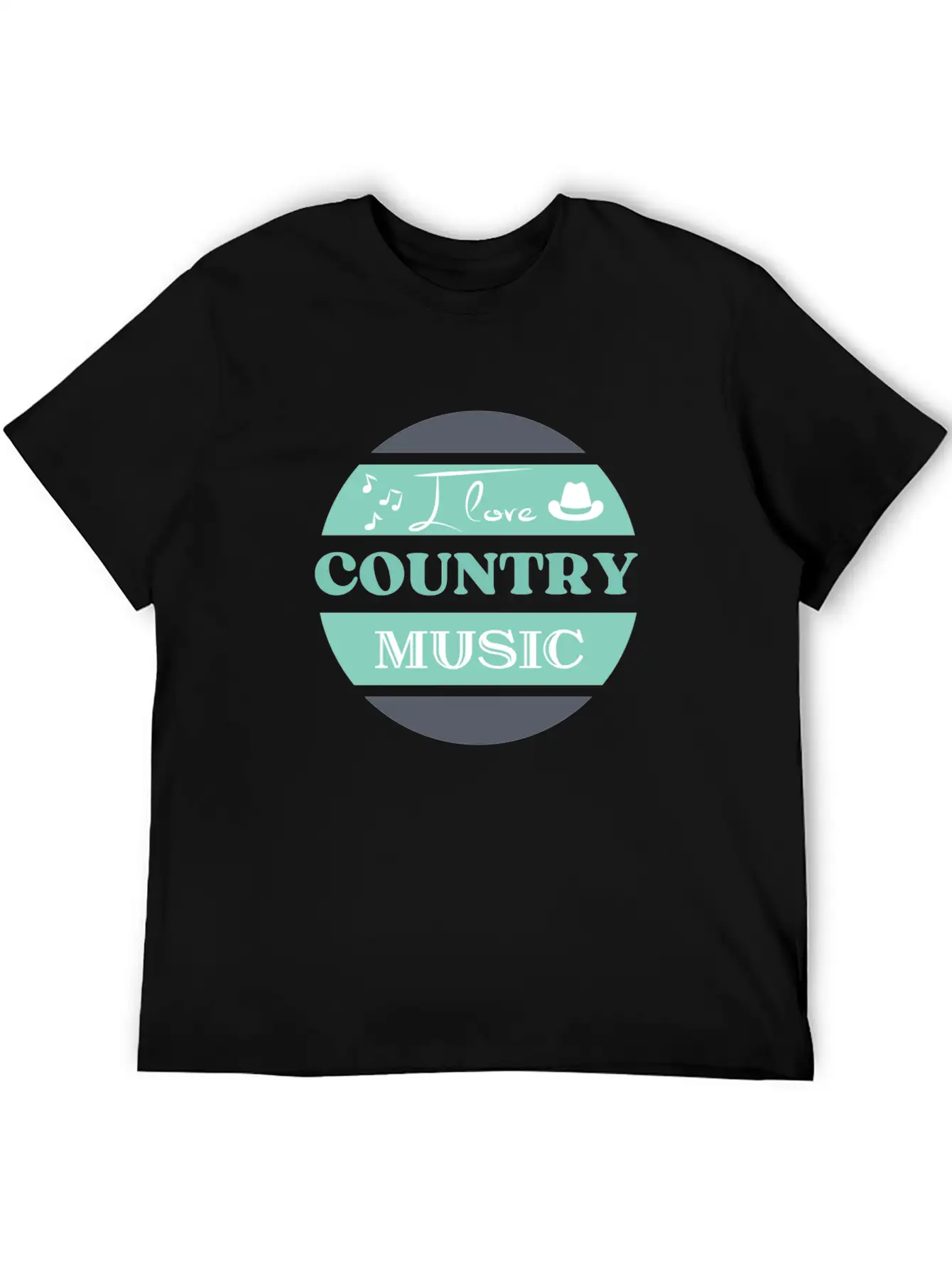 I Love Country Music Unisex Short Sleeve Soft Cotton T-Shirt – Casual Everyday Wear