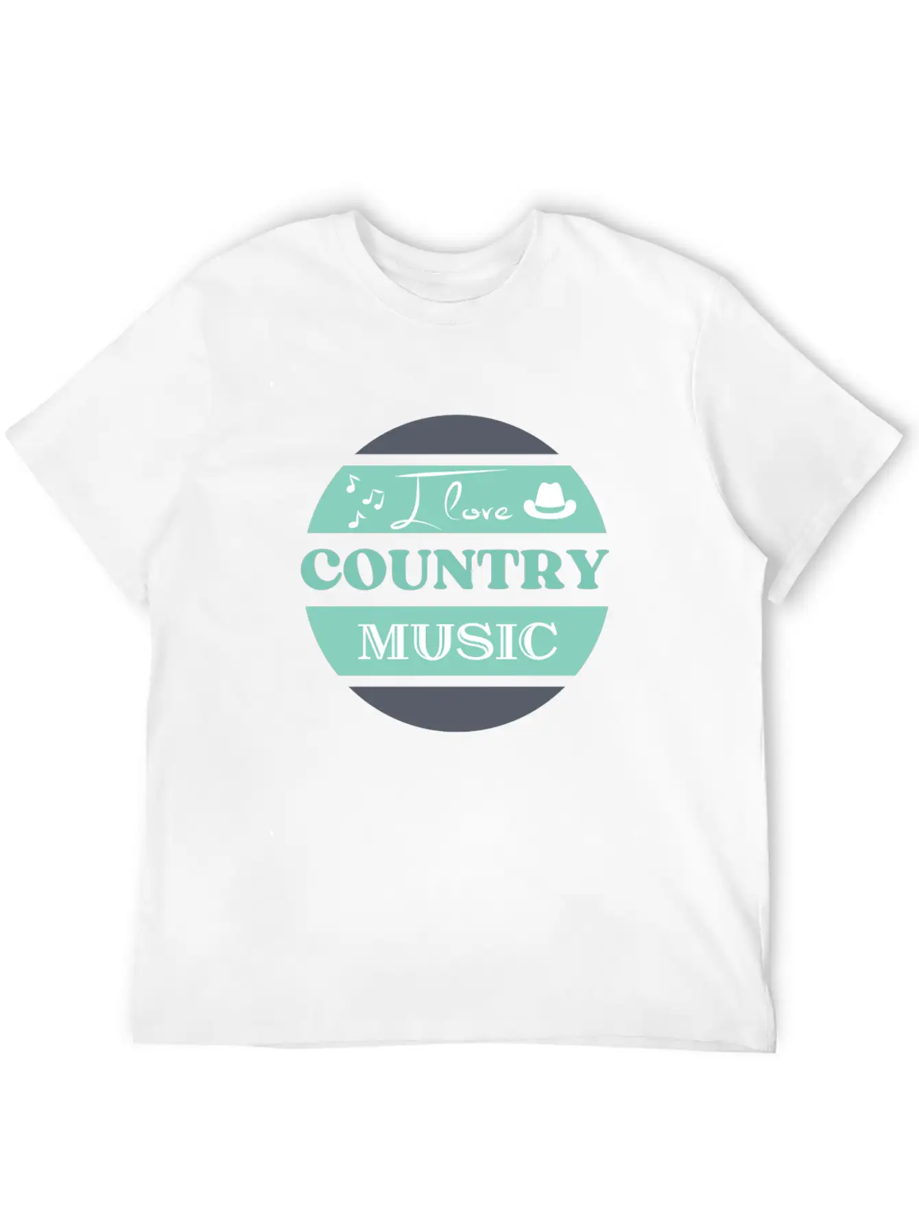 I Love Country Music Unisex Short Sleeve Soft Cotton T-Shirt – Casual Everyday Wear