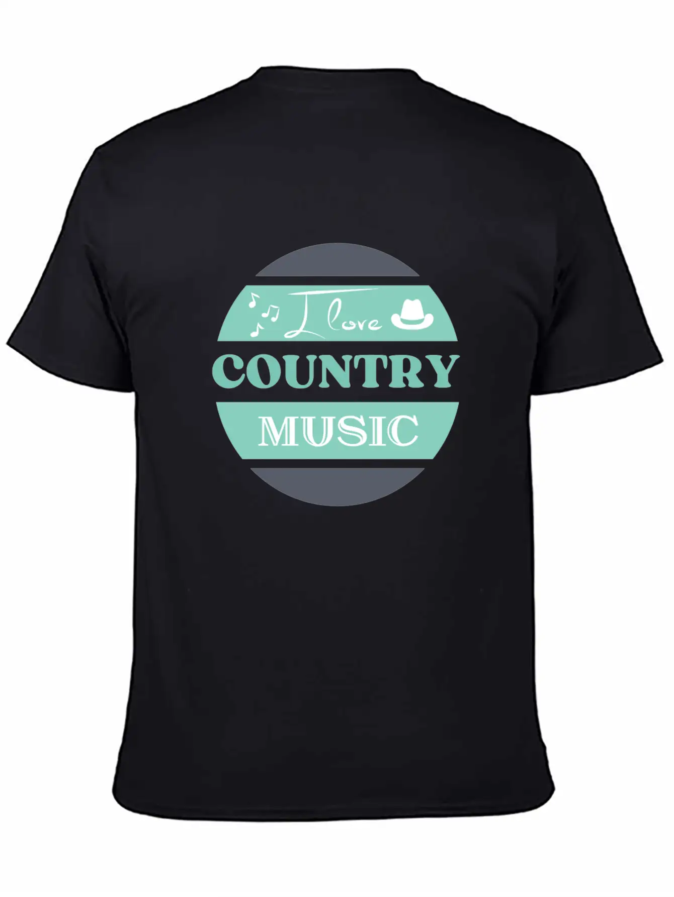 I Love Country Music Unisex Short Sleeve Soft Cotton T-Shirt – Casual Everyday Wear