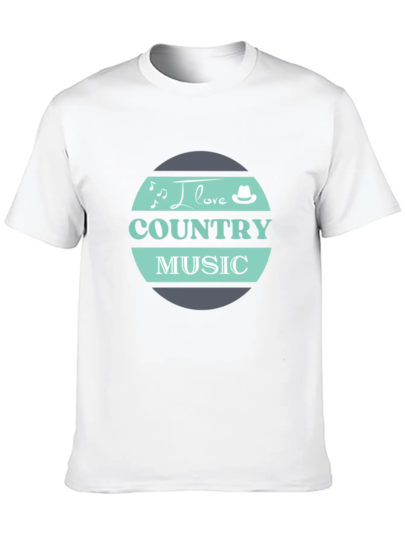 I Love Country Music Unisex Short Sleeve Soft Cotton T-Shirt – Casual Everyday Wear