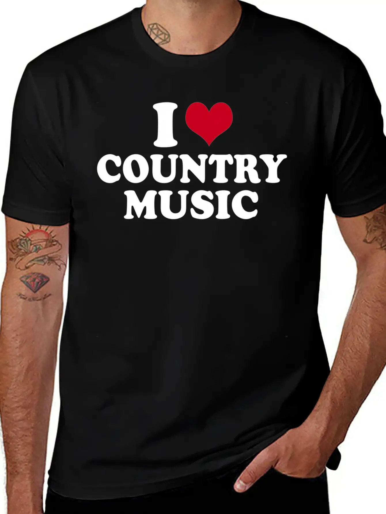 I Love Country Unisex Short Sleeve Soft Cotton T-Shirt – Casual Everyday Wear