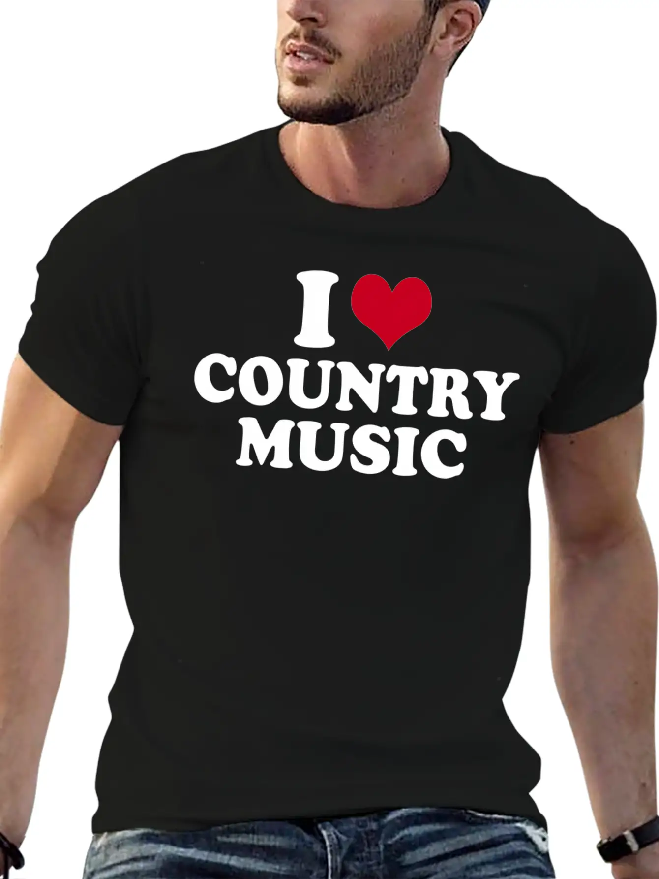 I Love Country Unisex Short Sleeve Soft Cotton T-Shirt – Casual Everyday Wear