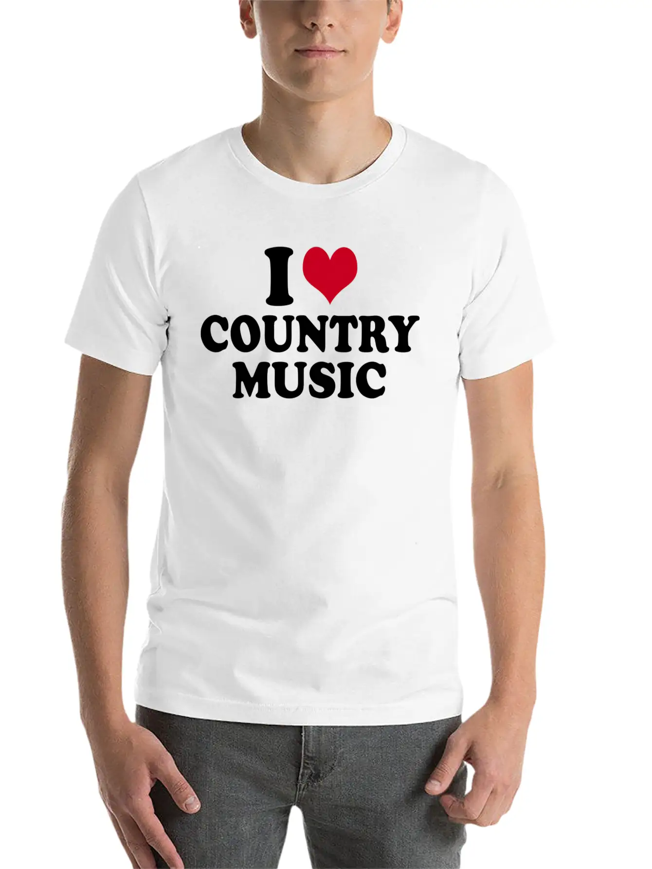 I Love Country Unisex Short Sleeve Soft Cotton T-Shirt – Casual Everyday Wear
