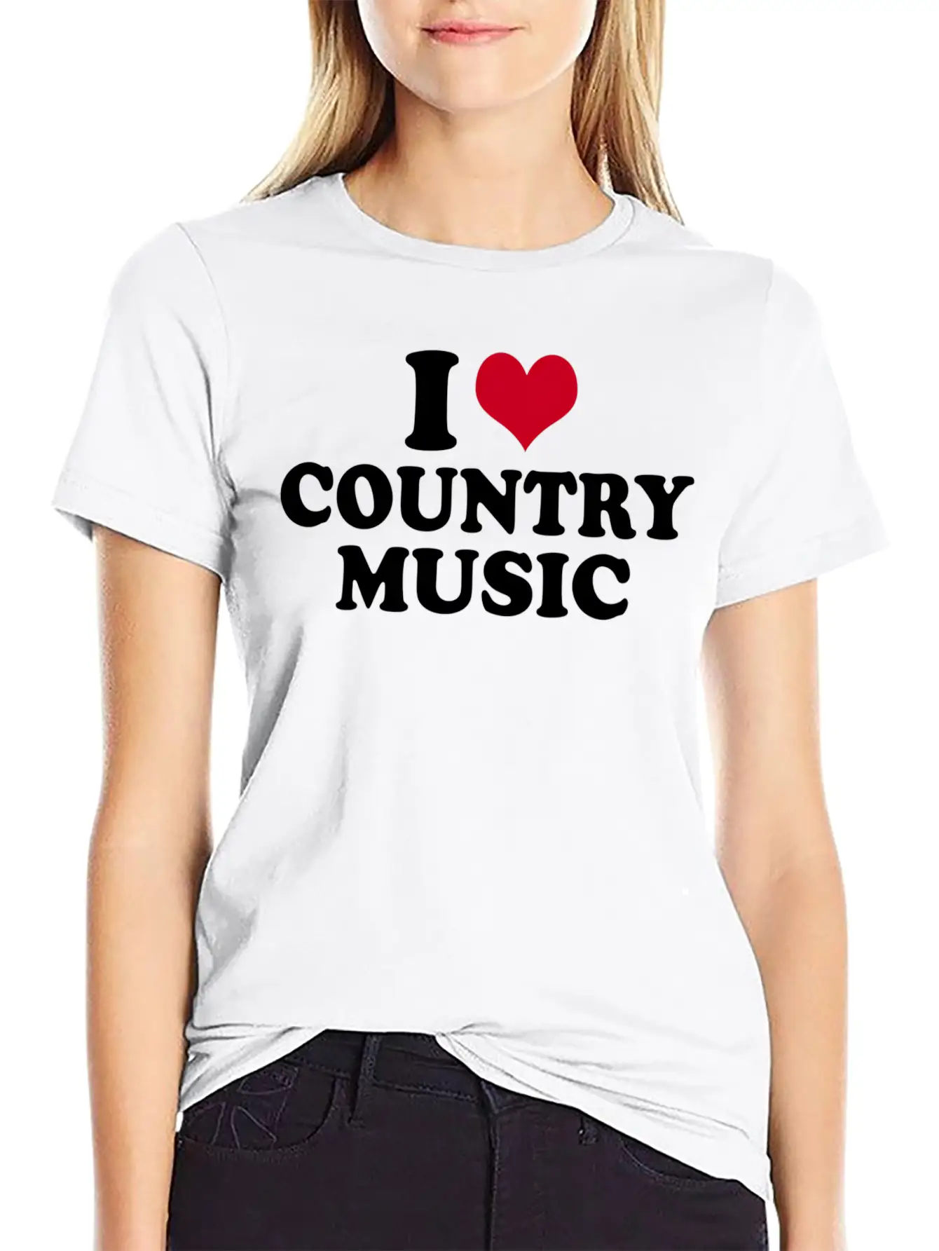 I Love Country Unisex Short Sleeve Soft Cotton T-Shirt – Casual Everyday Wear