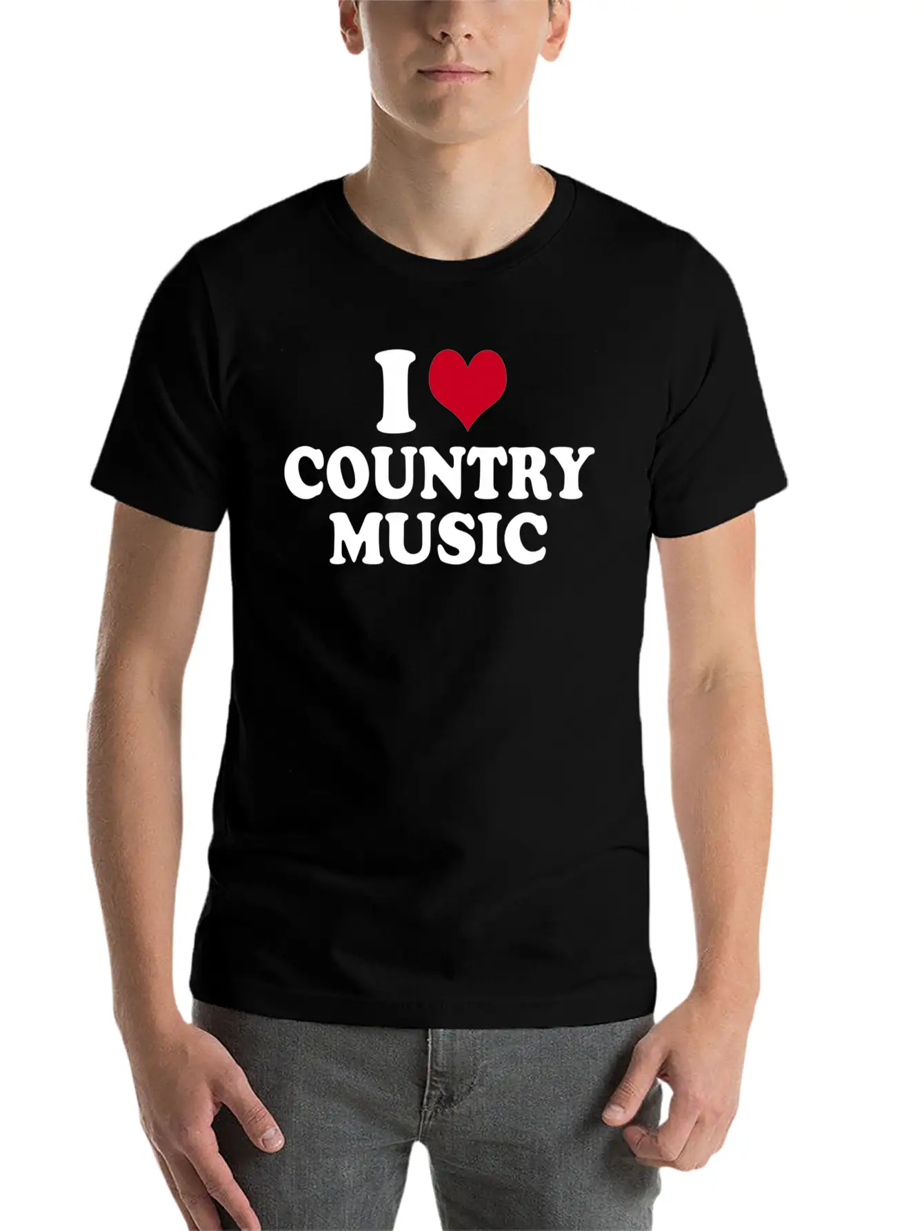 I Love Country Unisex Short Sleeve Soft Cotton T-Shirt – Casual Everyday Wear