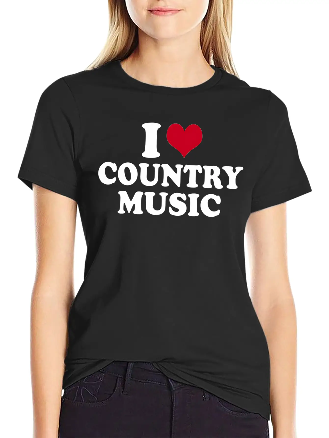 I Love Country Unisex Short Sleeve Soft Cotton T-Shirt – Casual Everyday Wear