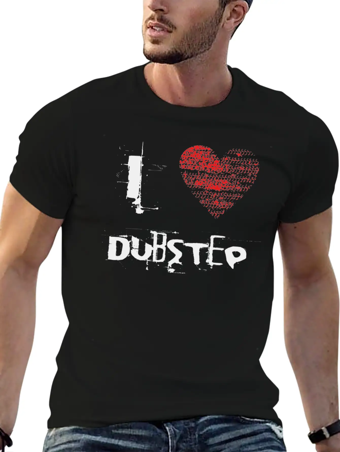 I Love Dubstep Techno Minimal Rave Basic Graphic T-Shirt – Daily Comfort In Soft Cotton