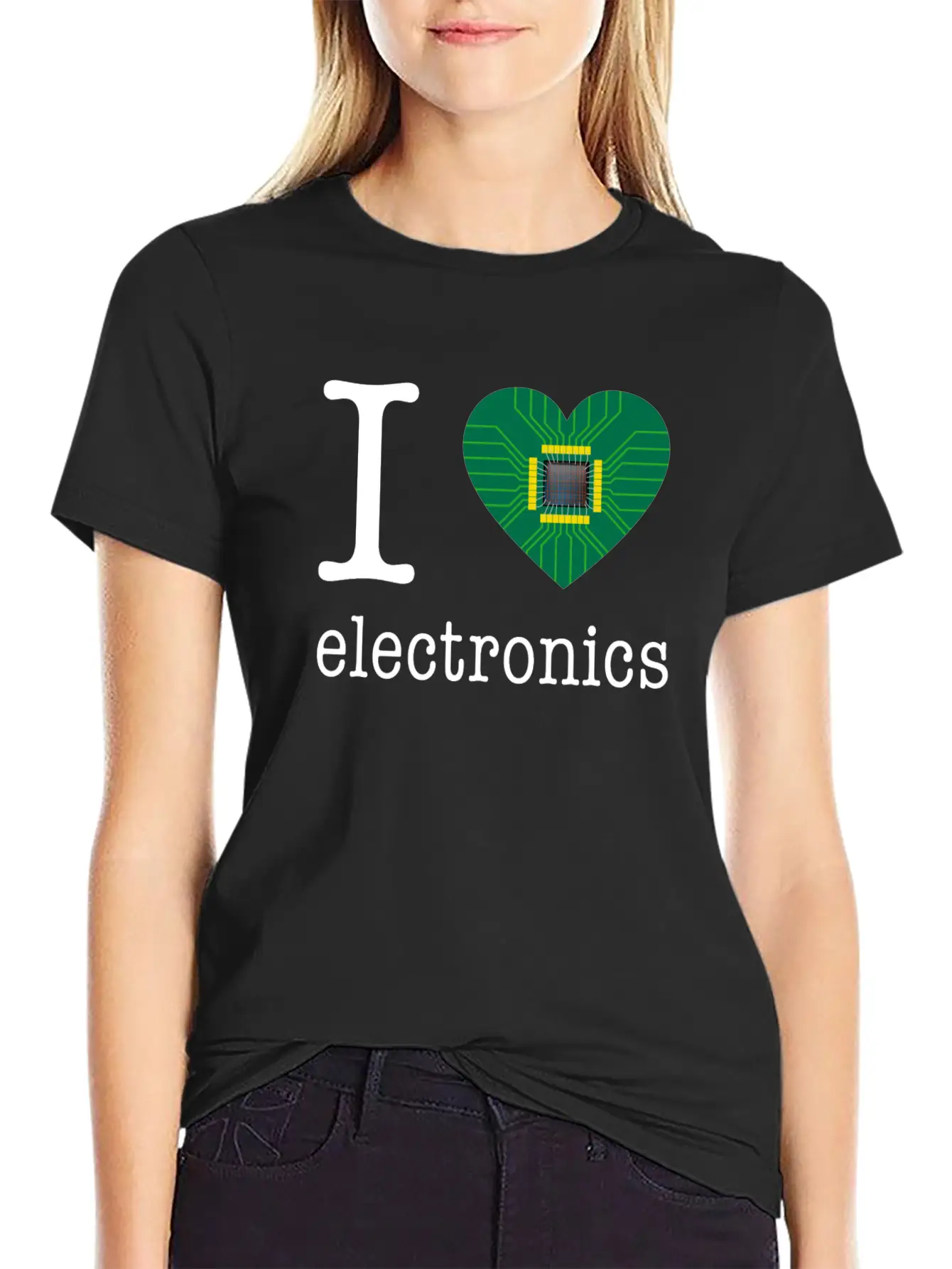 I Love Electronics / Gift Idea Unisex Short Sleeve Soft Cotton T-Shirt – Casual Everyday Wear