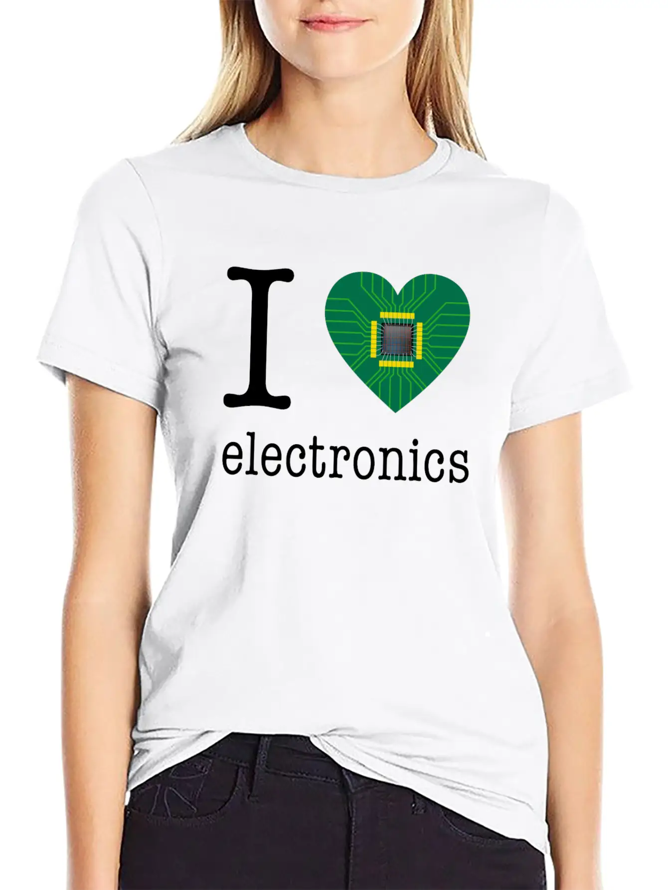I Love Electronics / Gift Idea Unisex Short Sleeve Soft Cotton T-Shirt – Casual Everyday Wear