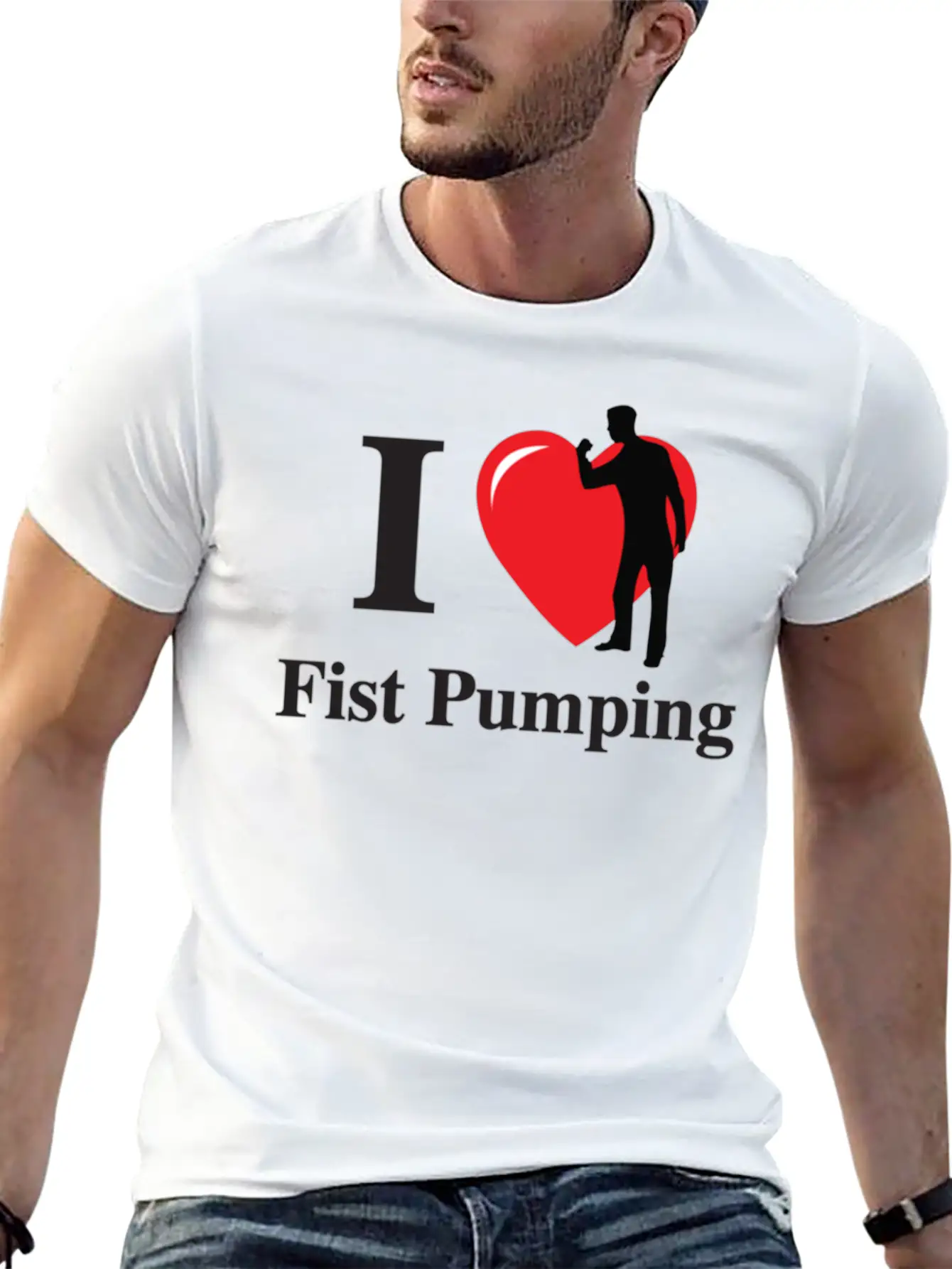 I Love Fist Pumping Unisex Short Sleeve Soft Cotton T-Shirt – Casual Everyday Wear