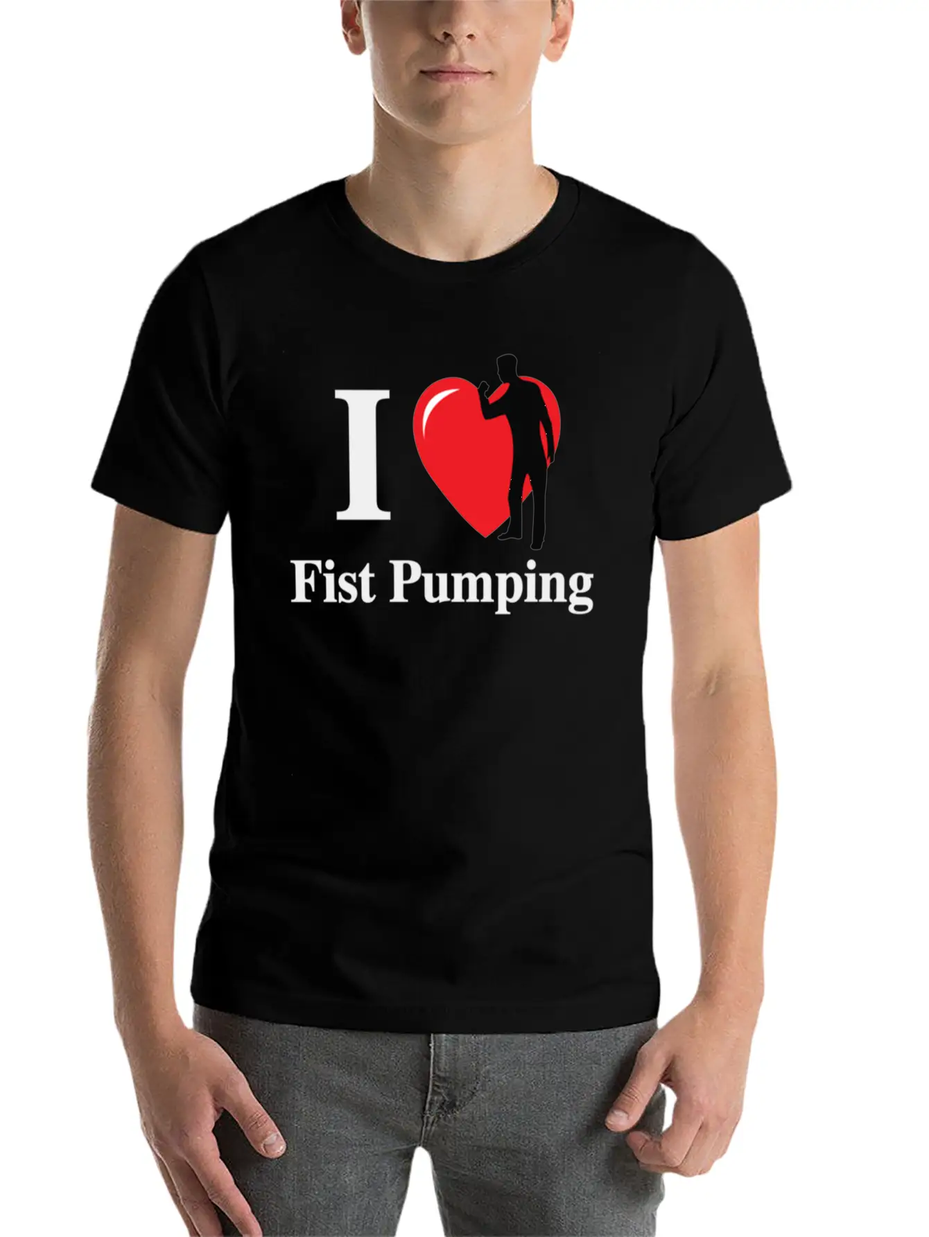 I Love Fist Pumping Unisex Short Sleeve Soft Cotton T-Shirt – Casual Everyday Wear