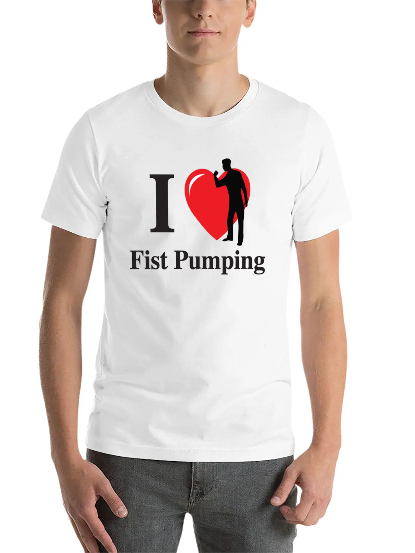 I Love Fist Pumping Unisex Short Sleeve Soft Cotton T-Shirt – Casual Everyday Wear
