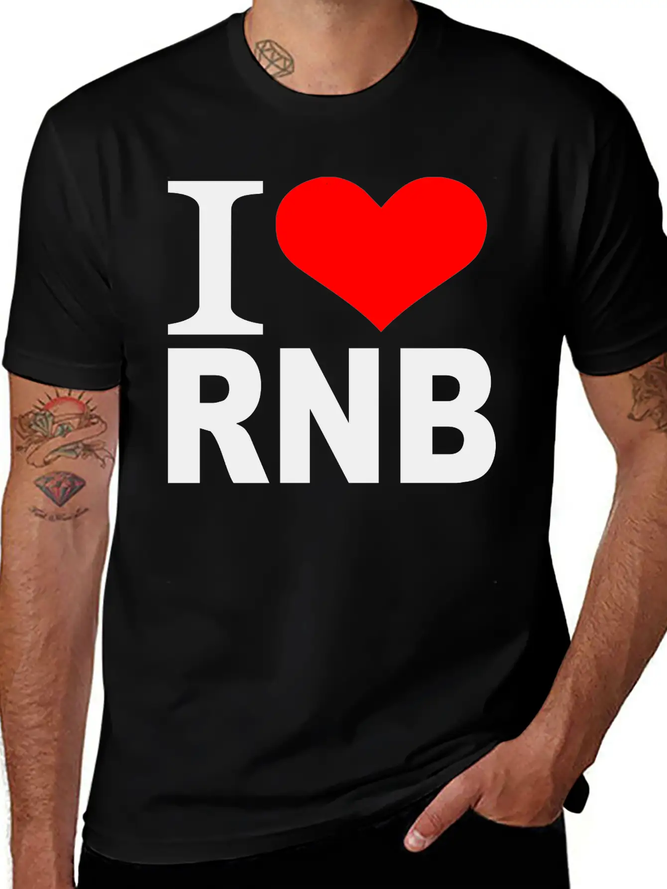 I Love - Heart RnB - R & B Timeless Short Sleeve Tee – Comfy And Minimalist Design