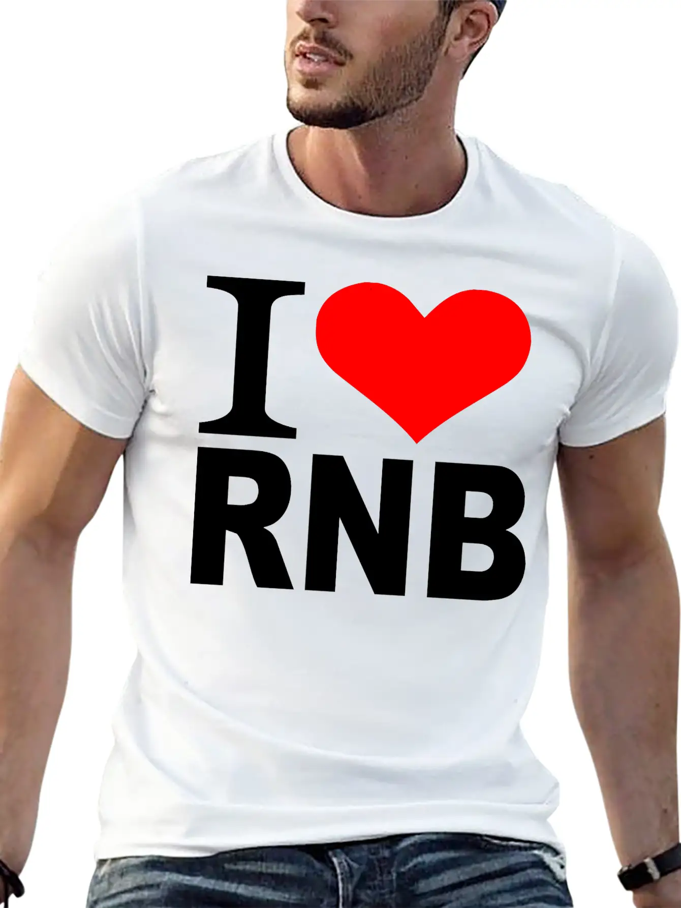 I Love - Heart RnB - R & B Timeless Short Sleeve Tee – Comfy And Minimalist Design