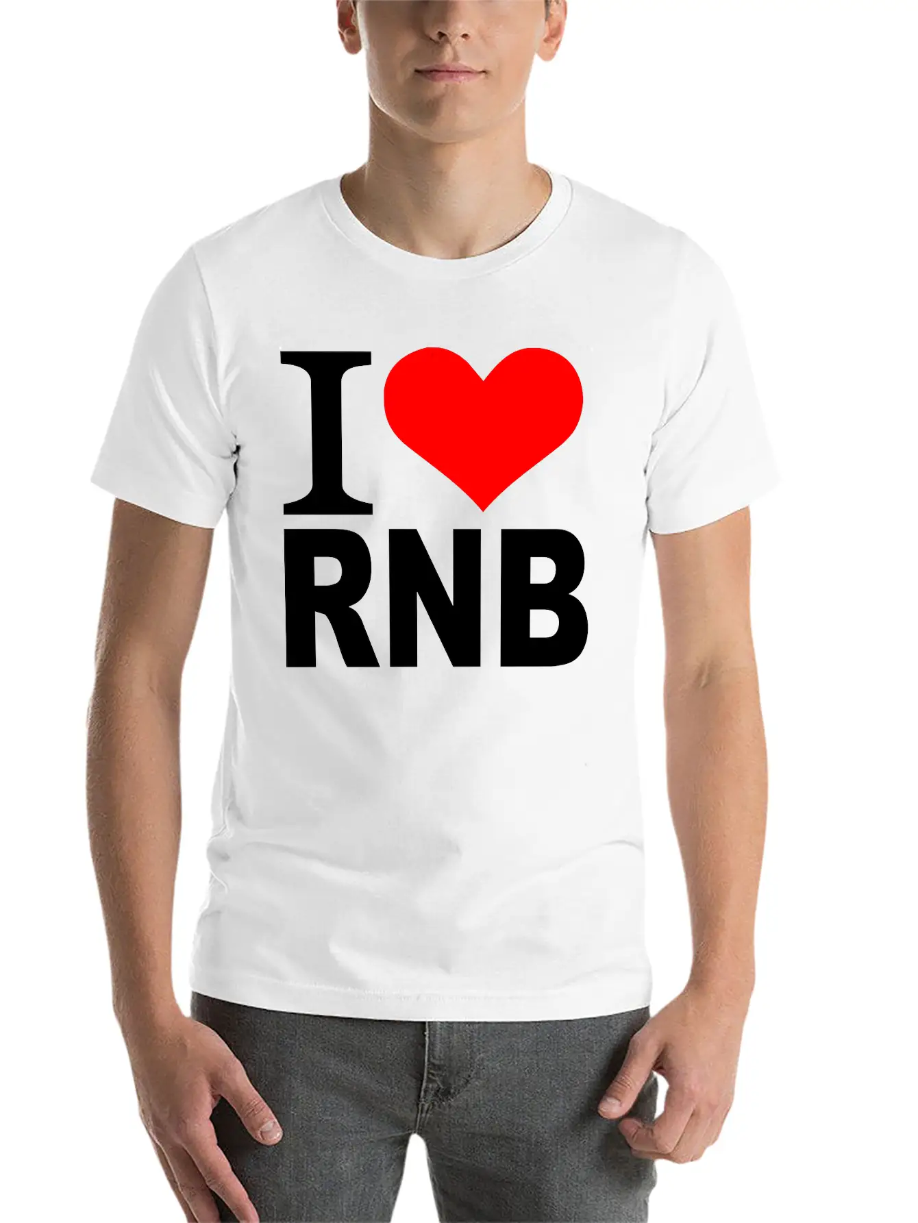 I Love - Heart RnB - R & B Timeless Short Sleeve Tee – Comfy And Minimalist Design