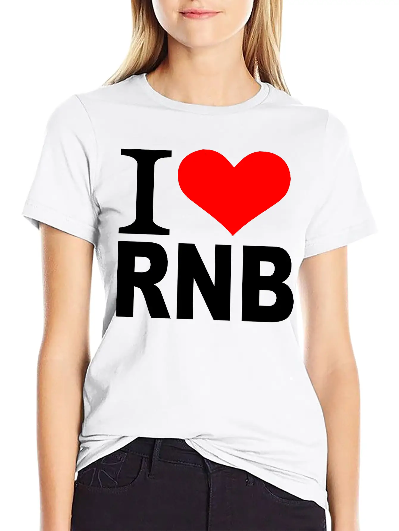 I Love - Heart RnB - R & B Timeless Short Sleeve Tee – Comfy And Minimalist Design