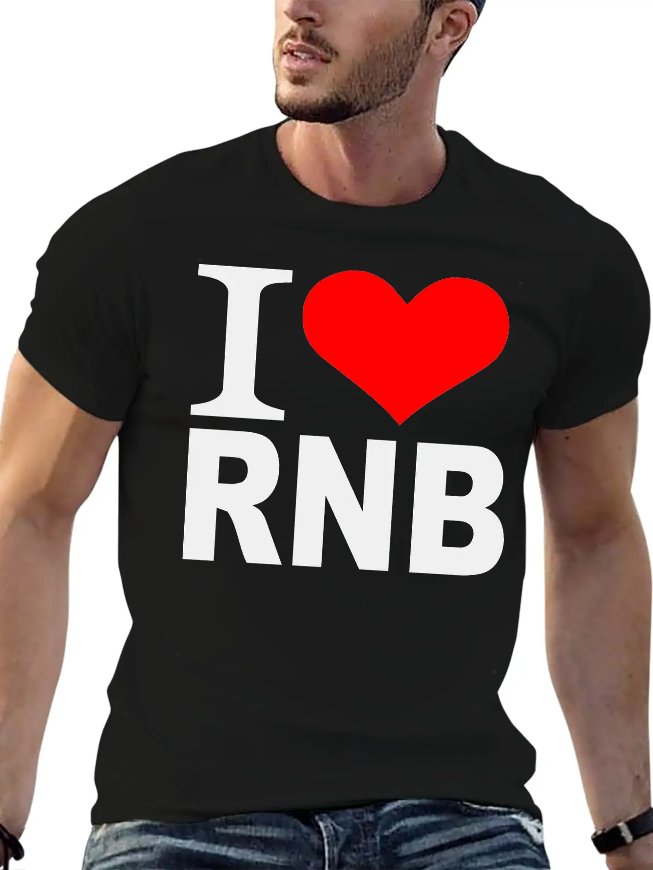 I Love - Heart RnB - R & B Timeless Short Sleeve Tee – Comfy And Minimalist Design