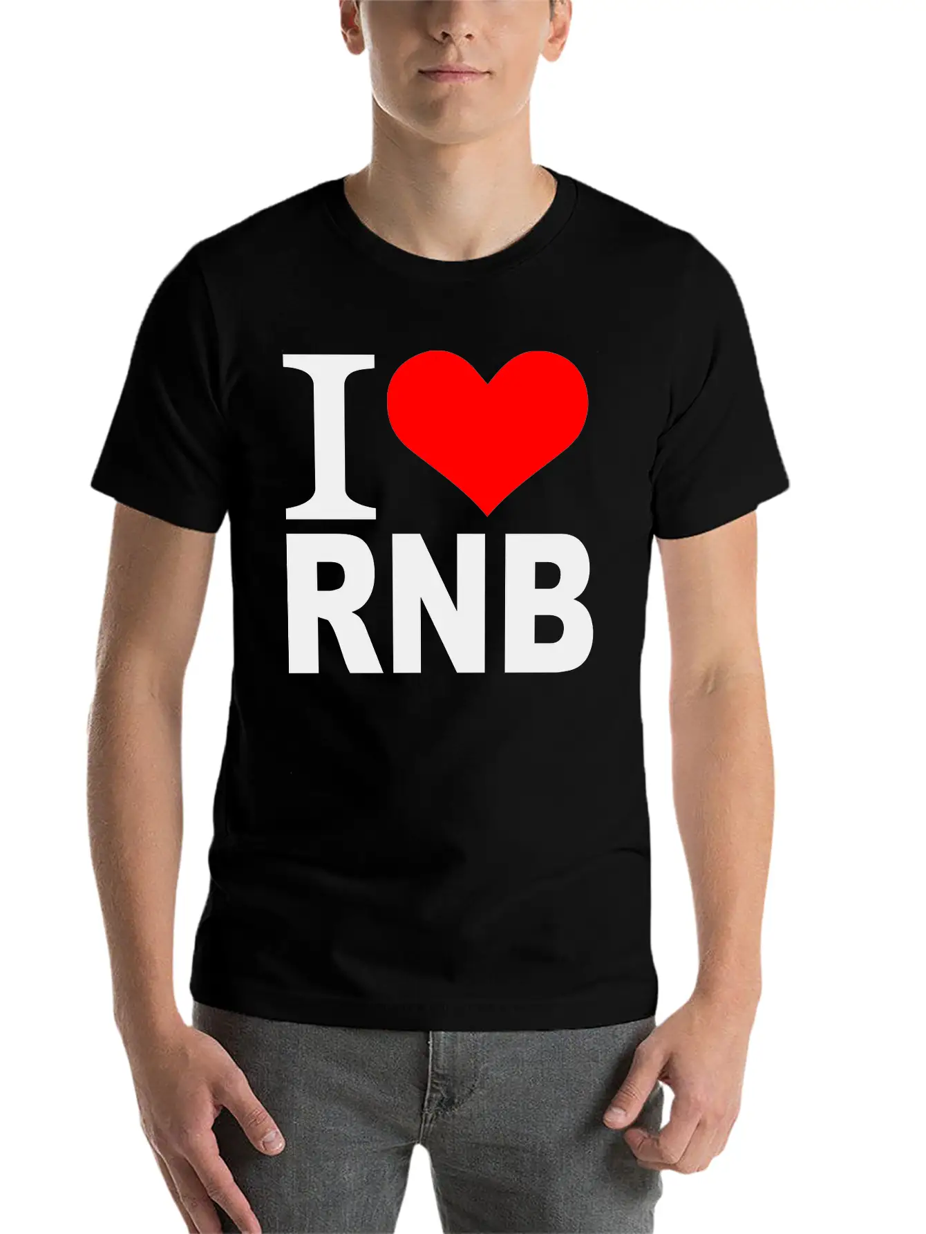 I Love - Heart RnB - R & B Timeless Short Sleeve Tee – Comfy And Minimalist Design