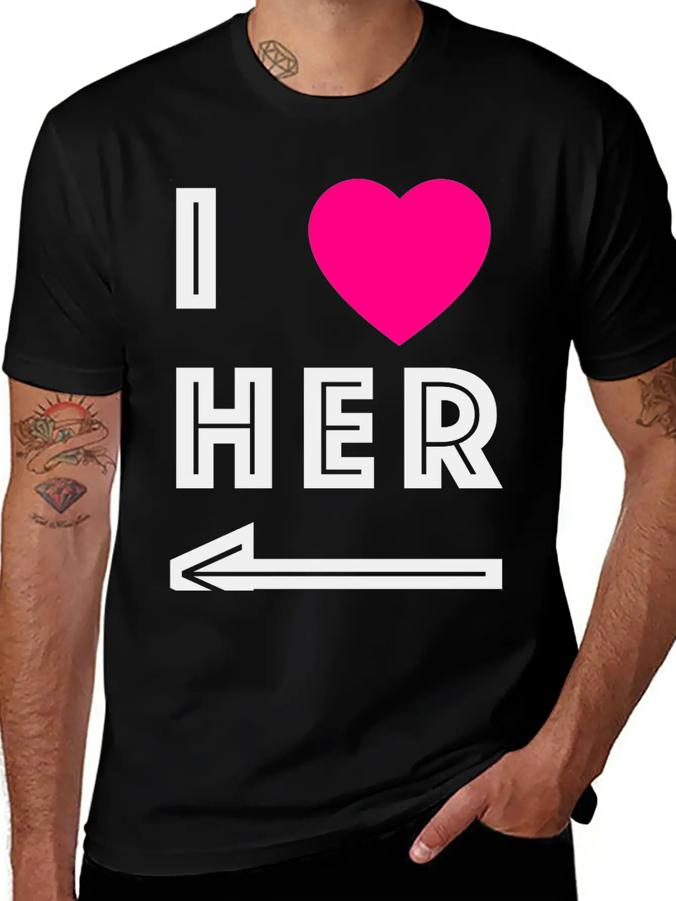 I Love Her Unisex Short Sleeve Soft Cotton T-Shirt – Casual Everyday Wear