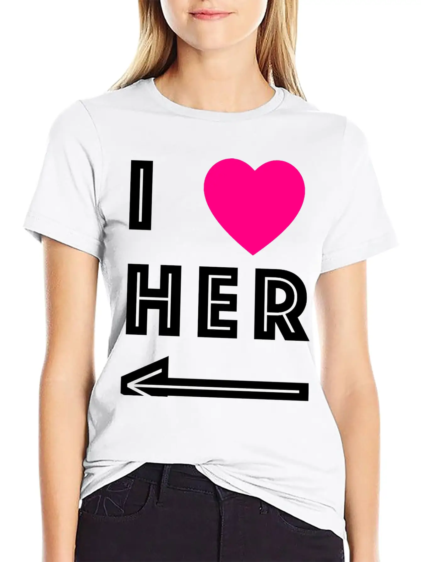 I Love Her Unisex Short Sleeve Soft Cotton T-Shirt – Casual Everyday Wear