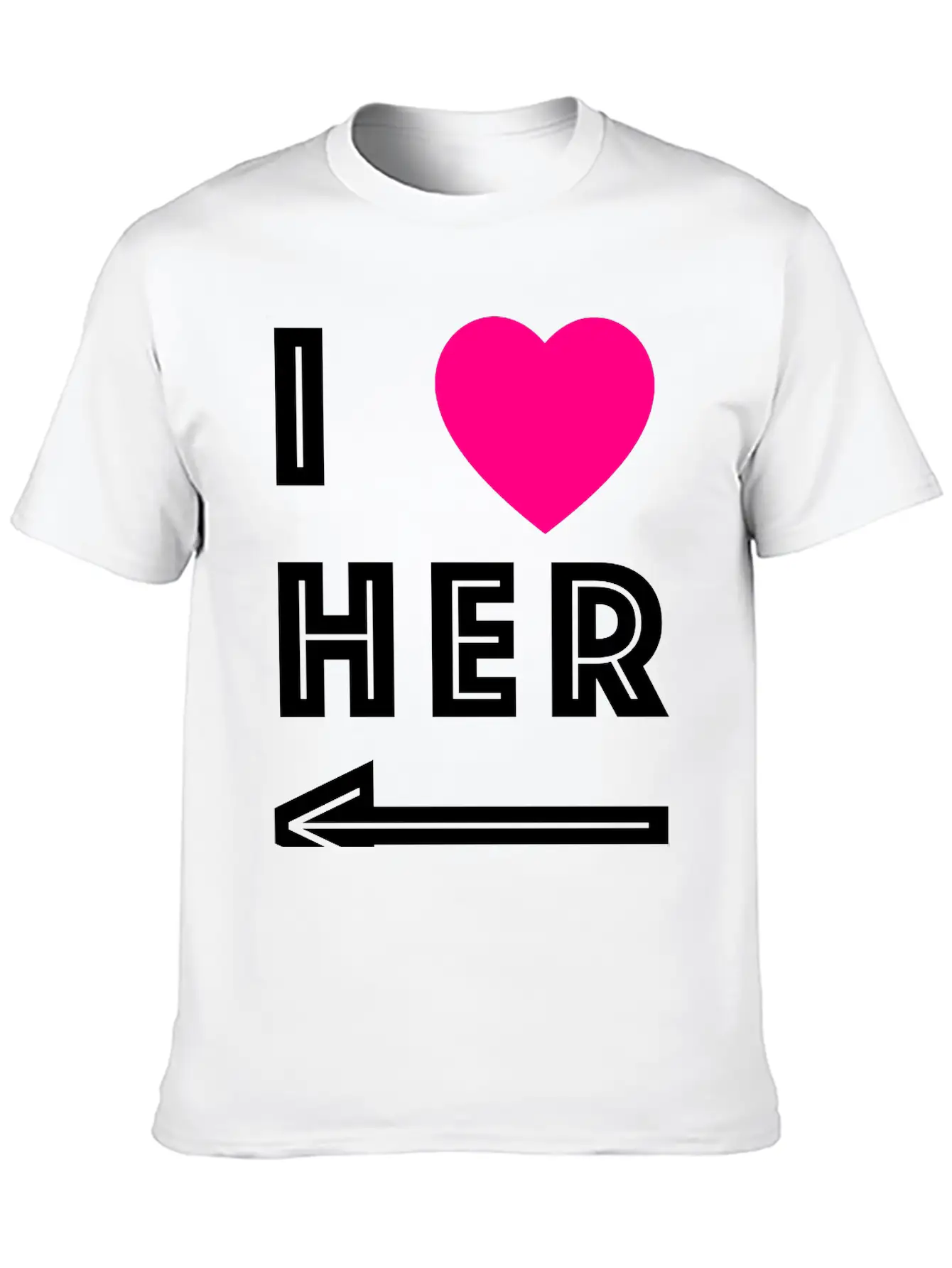 I Love Her Unisex Short Sleeve Soft Cotton T-Shirt – Casual Everyday Wear