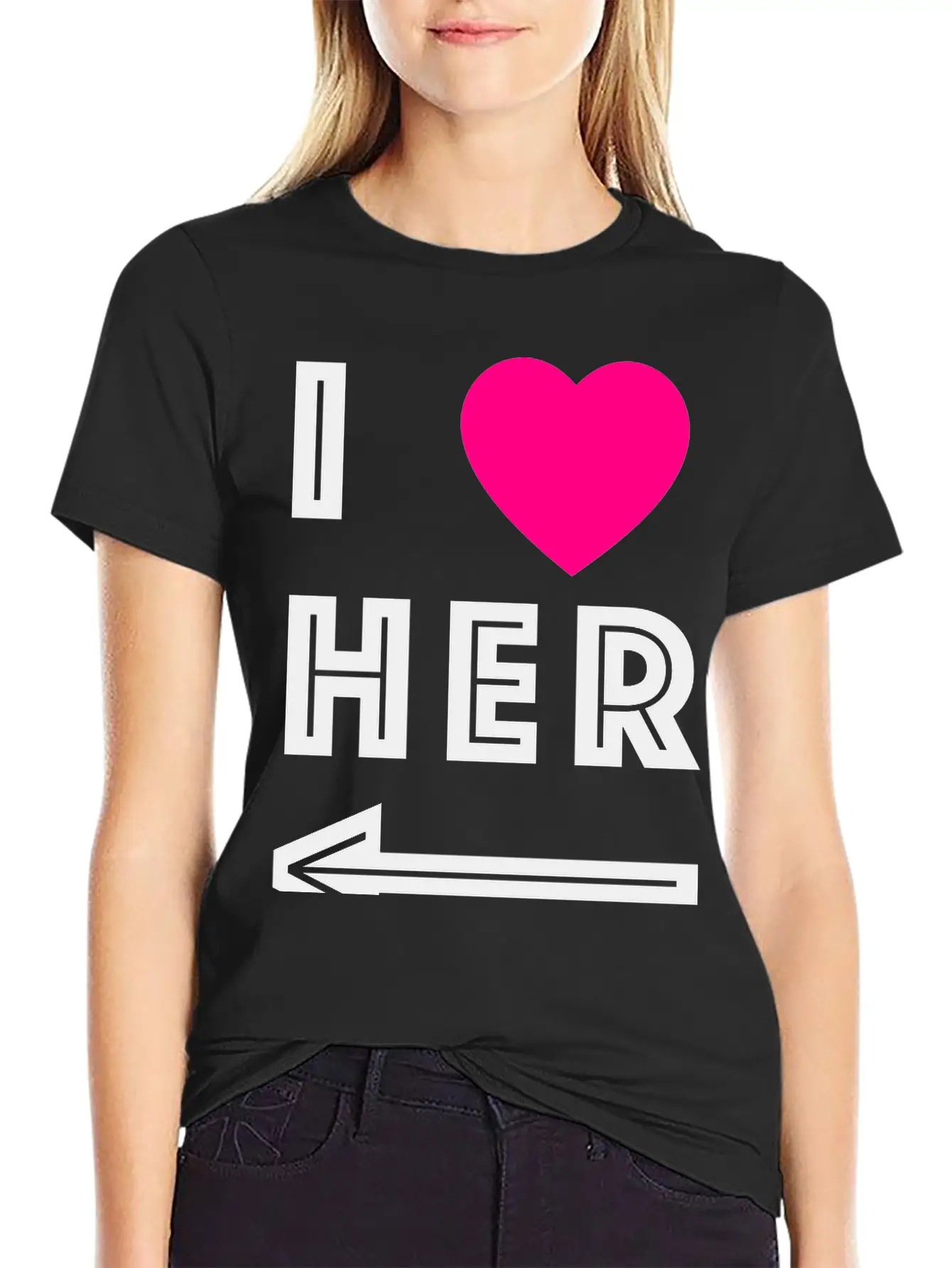 I Love Her Unisex Short Sleeve Soft Cotton T-Shirt – Casual Everyday Wear