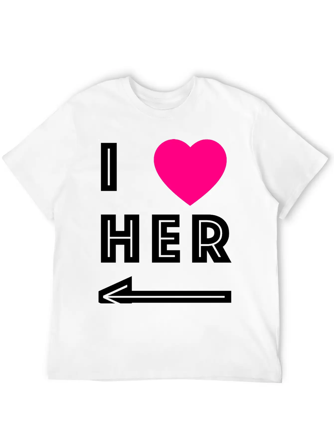 I Love Her Unisex Short Sleeve Soft Cotton T-Shirt – Casual Everyday Wear