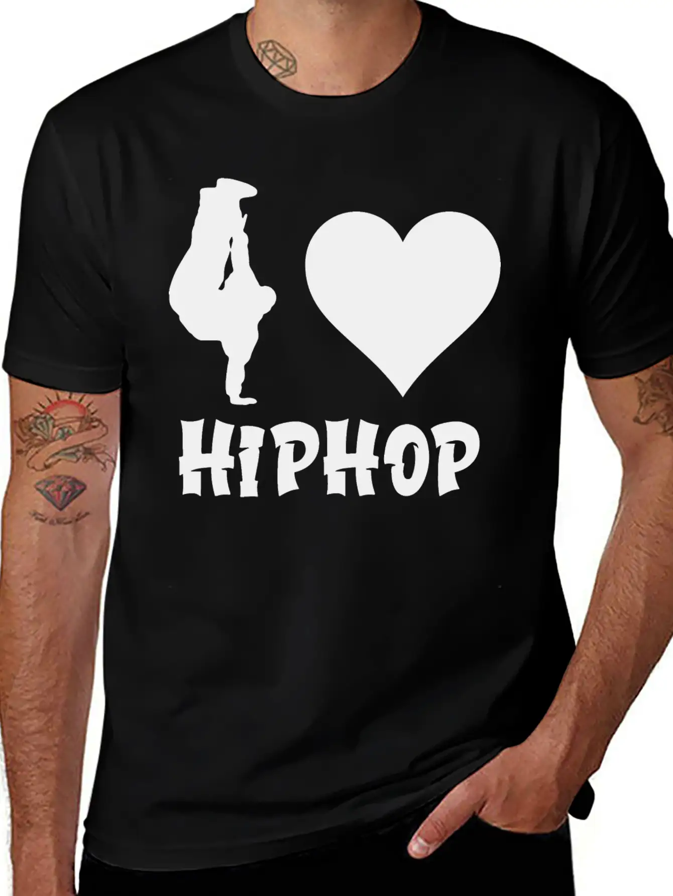 I Love Hip Hop Hiphop Unisex Short Sleeve Soft Cotton T-Shirt – Casual Everyday Wear