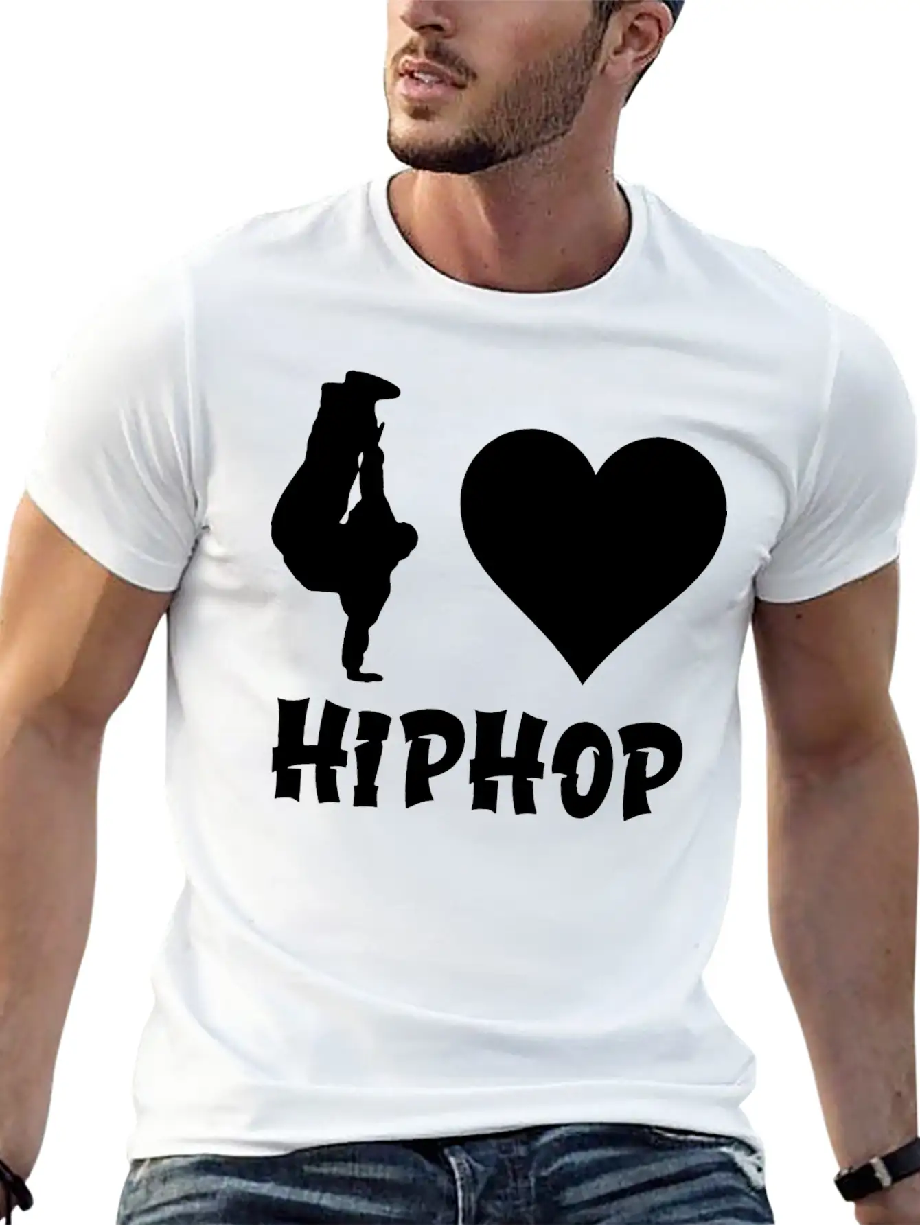 I Love Hip Hop Hiphop Unisex Short Sleeve Soft Cotton T-Shirt – Casual Everyday Wear