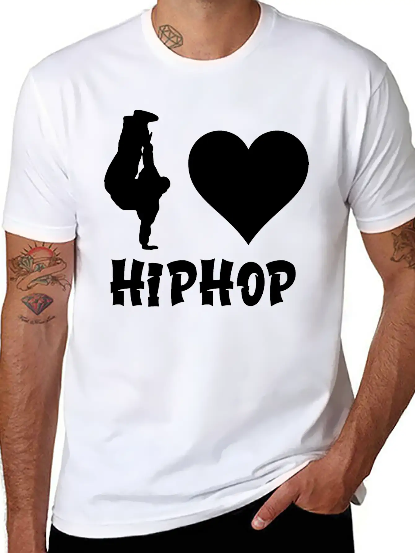 I Love Hip Hop Hiphop Unisex Short Sleeve Soft Cotton T-Shirt – Casual Everyday Wear