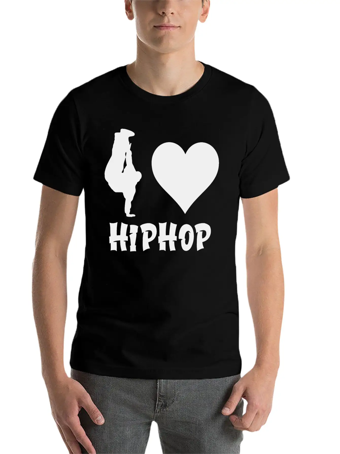I Love Hip Hop Hiphop Unisex Short Sleeve Soft Cotton T-Shirt – Casual Everyday Wear