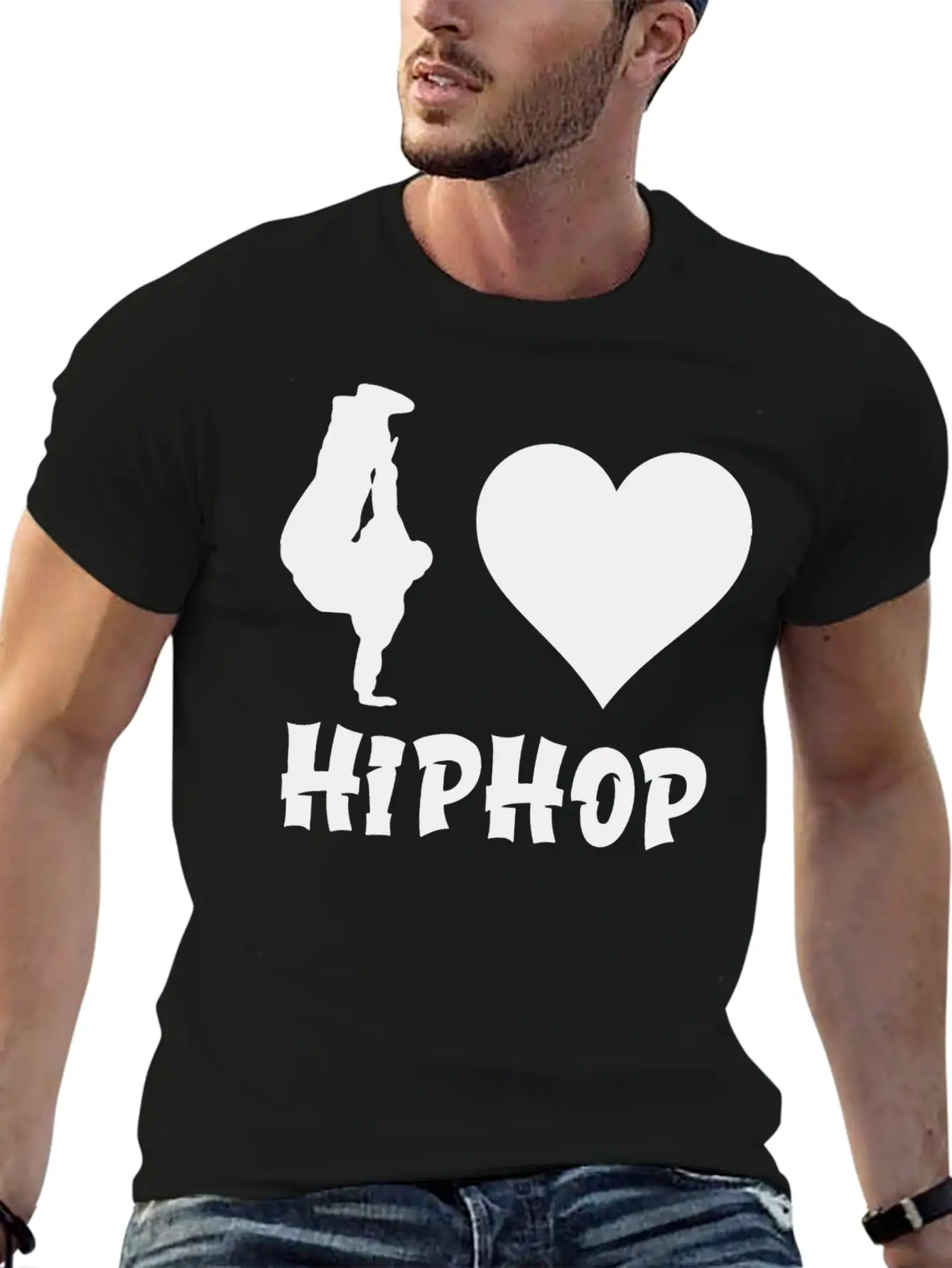 I Love Hip Hop Hiphop Unisex Short Sleeve Soft Cotton T-Shirt – Casual Everyday Wear