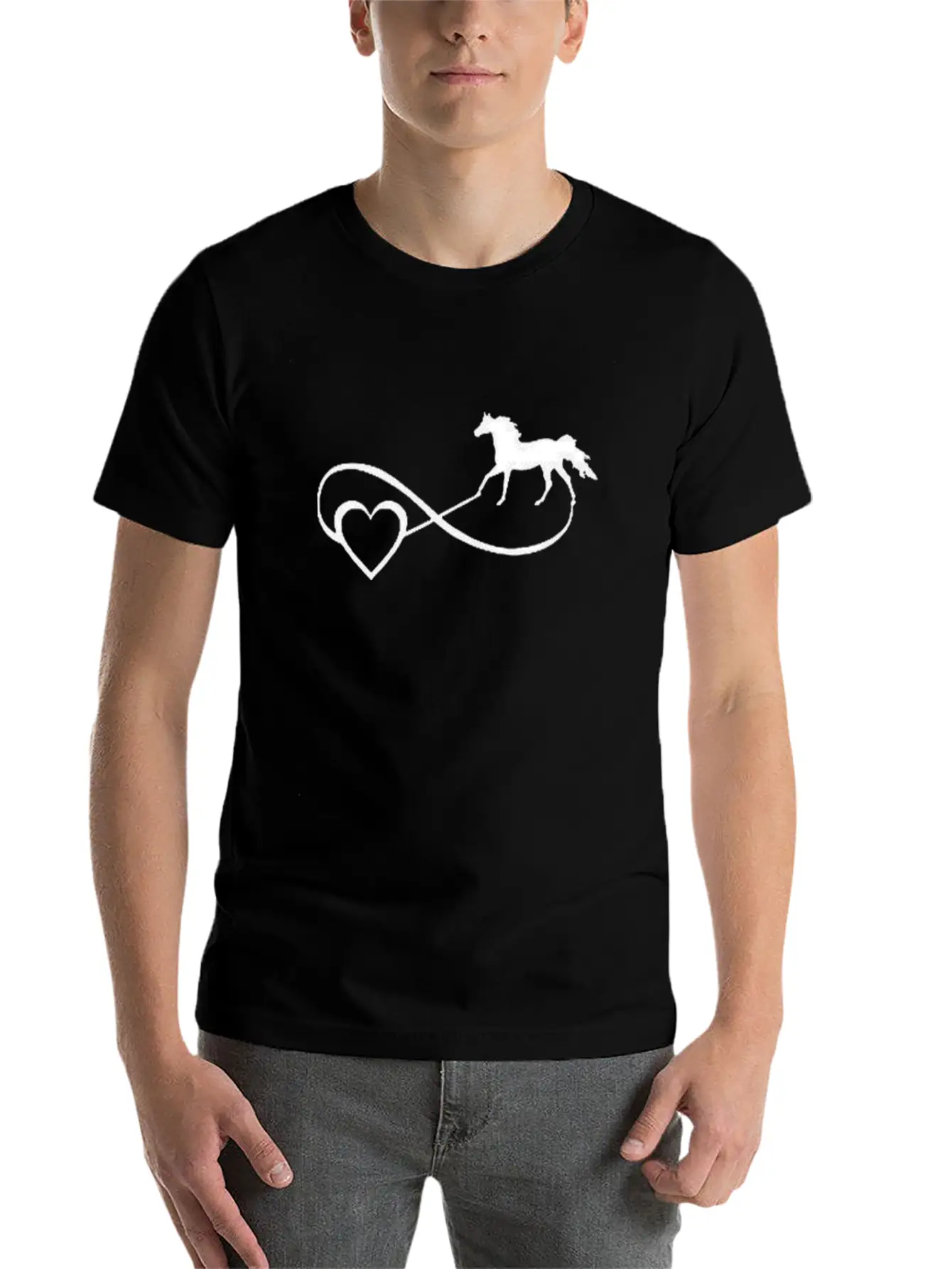 I Love Horses Unisex Short Sleeve Soft Cotton T-Shirt – Casual Everyday Wear