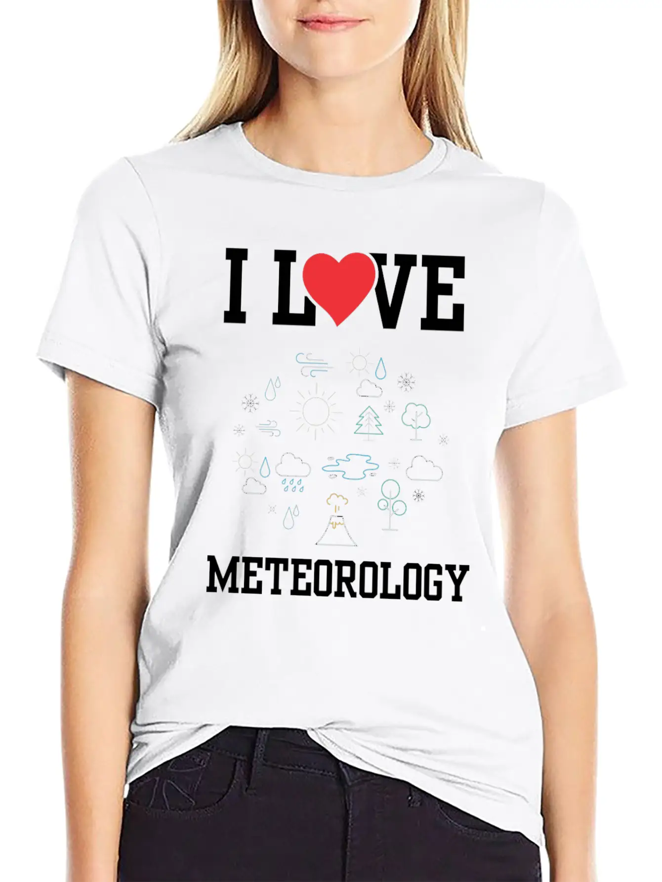 I Love Meteorology Meteorologist Job Weather Stylish Everyday T-Shirt – Unisex Basic Cotton Tee