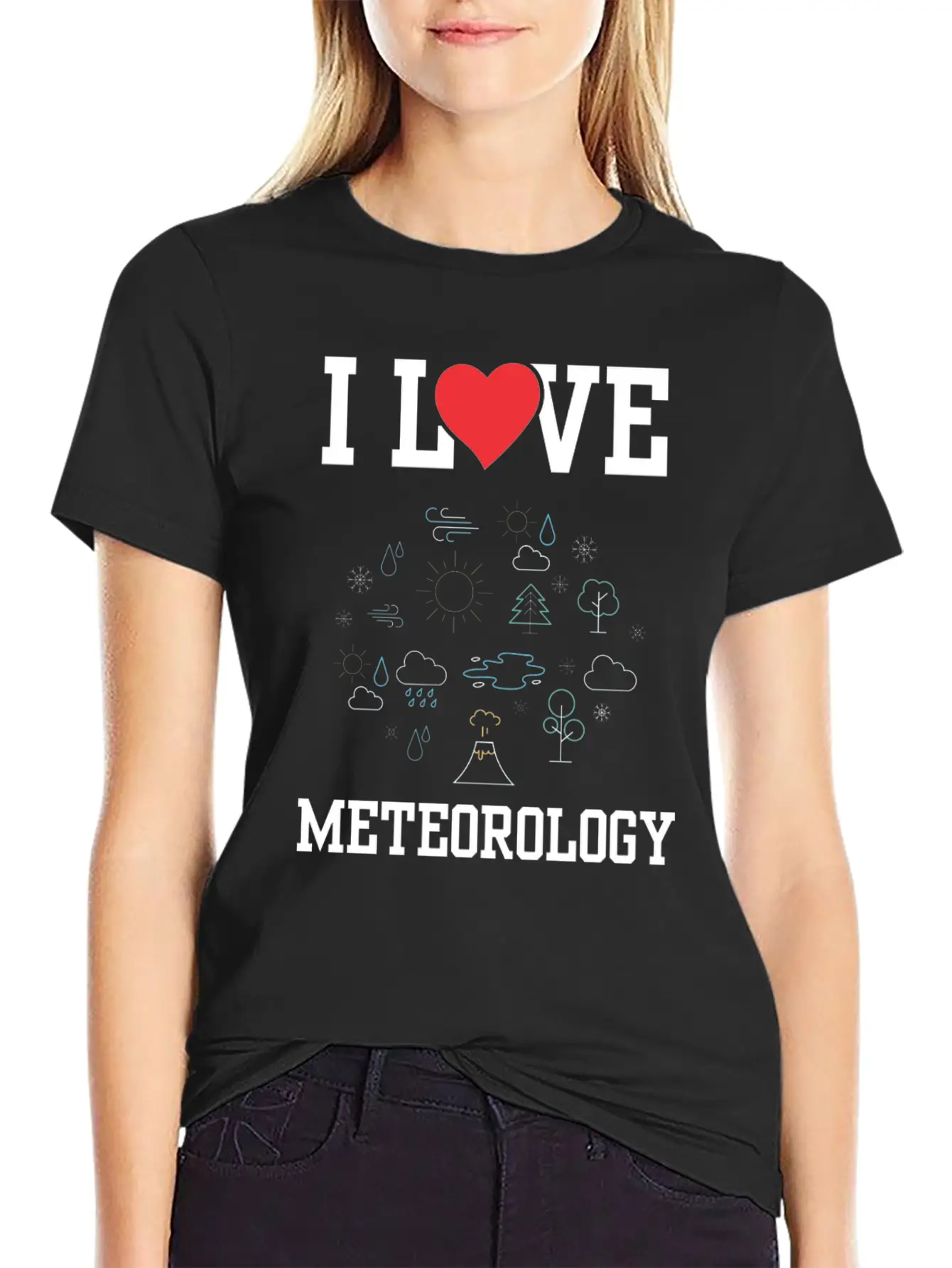 I Love Meteorology Meteorologist Job Weather Stylish Everyday T-Shirt – Unisex Basic Cotton Tee